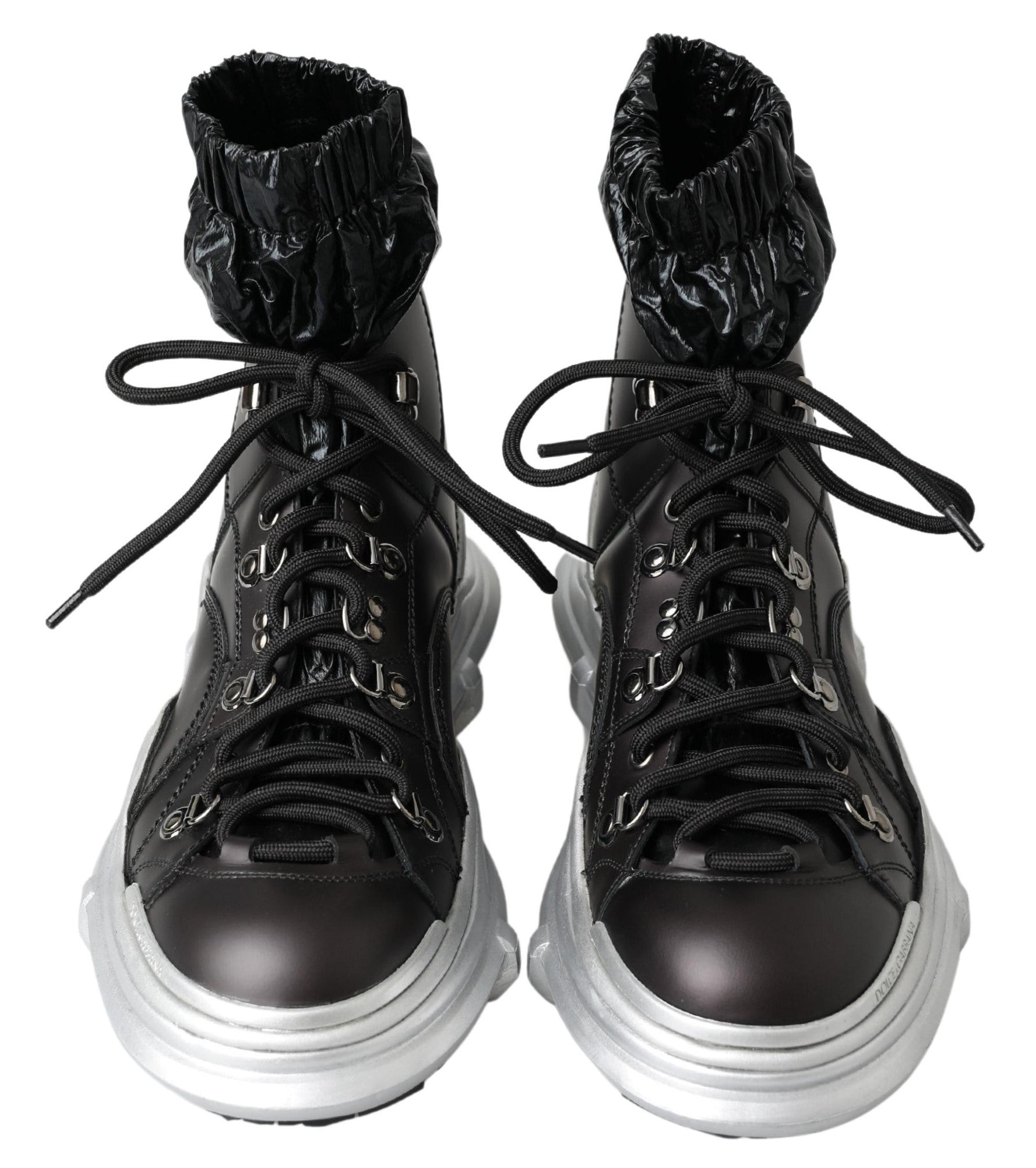 Dolce & Gabbana Black Nylon Galileo High Top Sneakers Shoes - DEA STILOSA MILANO