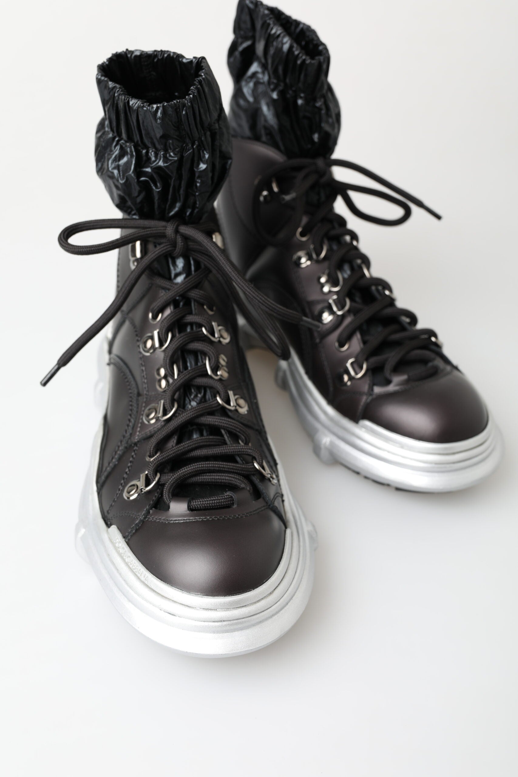 Dolce & Gabbana Black Nylon Galileo High Top Sneakers Shoes - DEA STILOSA MILANO