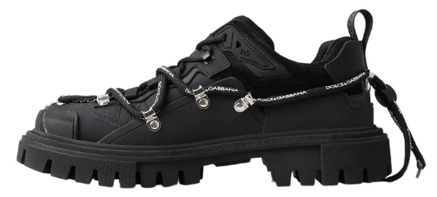 Dolce & Gabbana Black Trekking Derby Logo Sneakers - DEA STILOSA MILANO