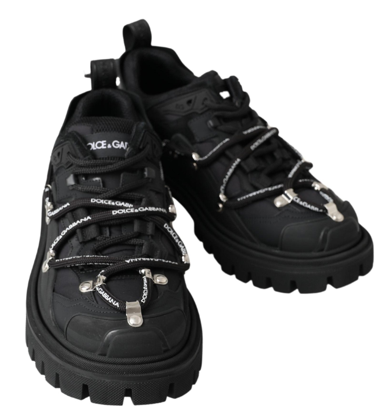Dolce & Gabbana Black Trekking Derby Logo Sneakers - DEA STILOSA MILANO
