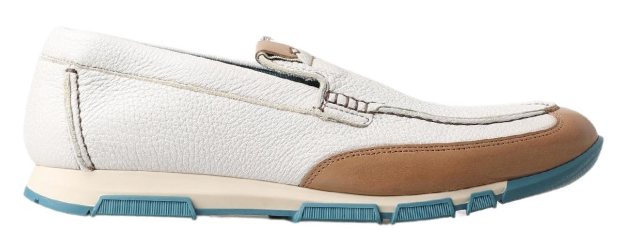 Dolce & Gabbana White Leather Loafers Moccasins Shoes - DEA STILOSA MILANO