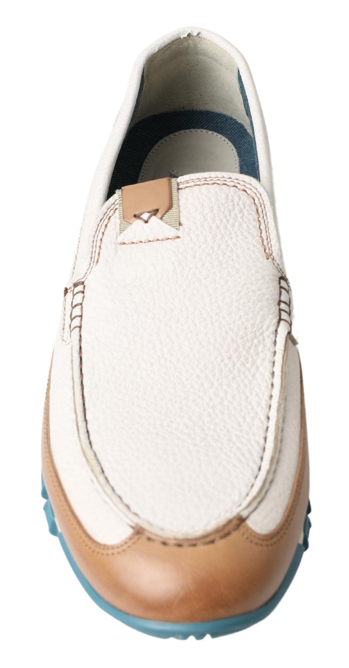 Dolce & Gabbana White Leather Loafers Moccasins Shoes - DEA STILOSA MILANO