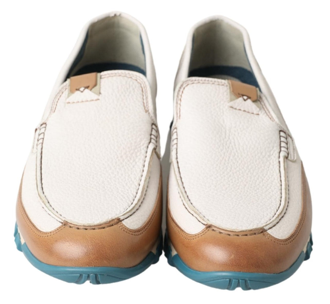 Dolce & Gabbana White Leather Loafers Moccasins Shoes - DEA STILOSA MILANO