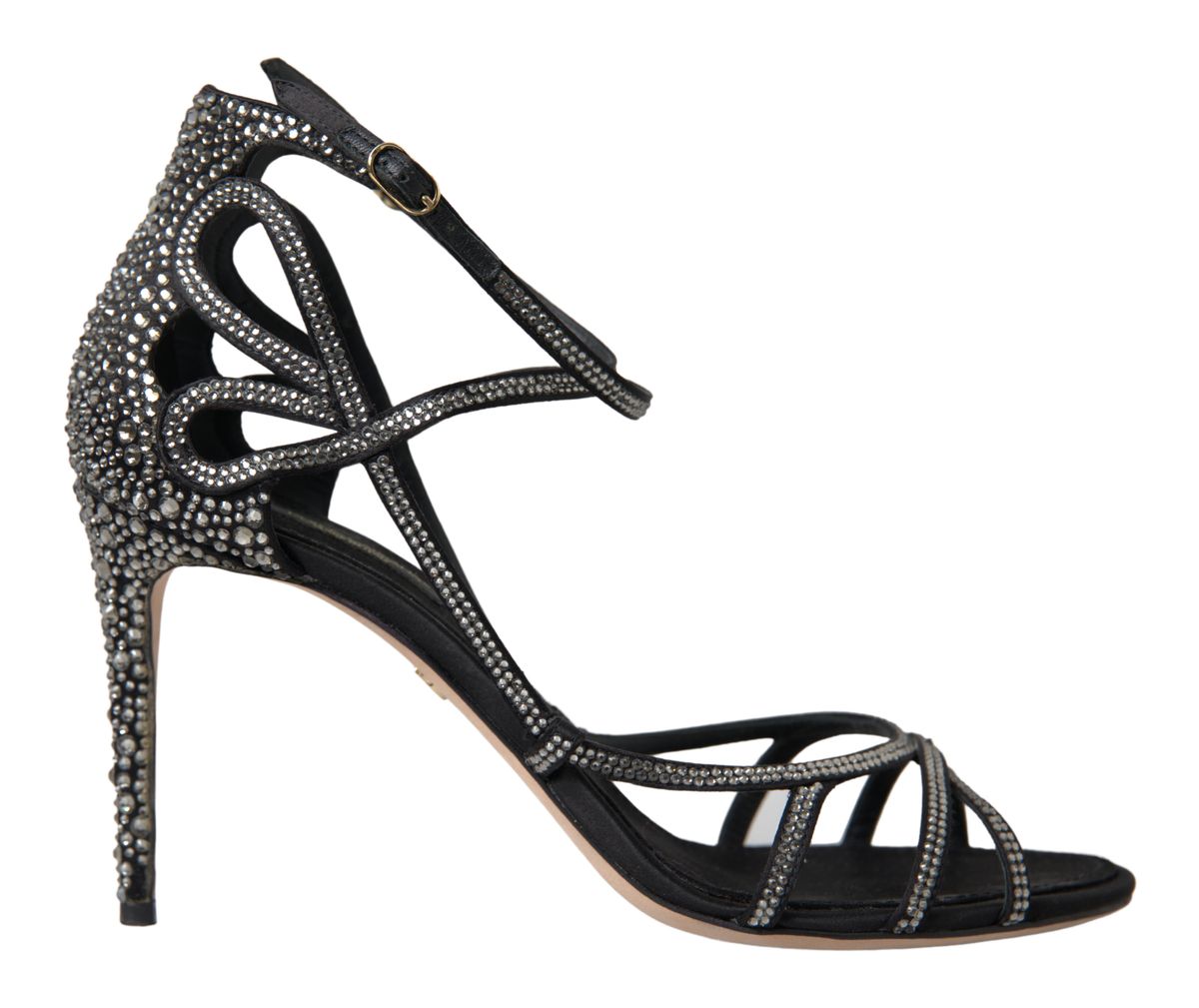 Dolce & Gabbana Rhinestone Stiletto Sandal Satin Shoes - DEA STILOSA MILANO