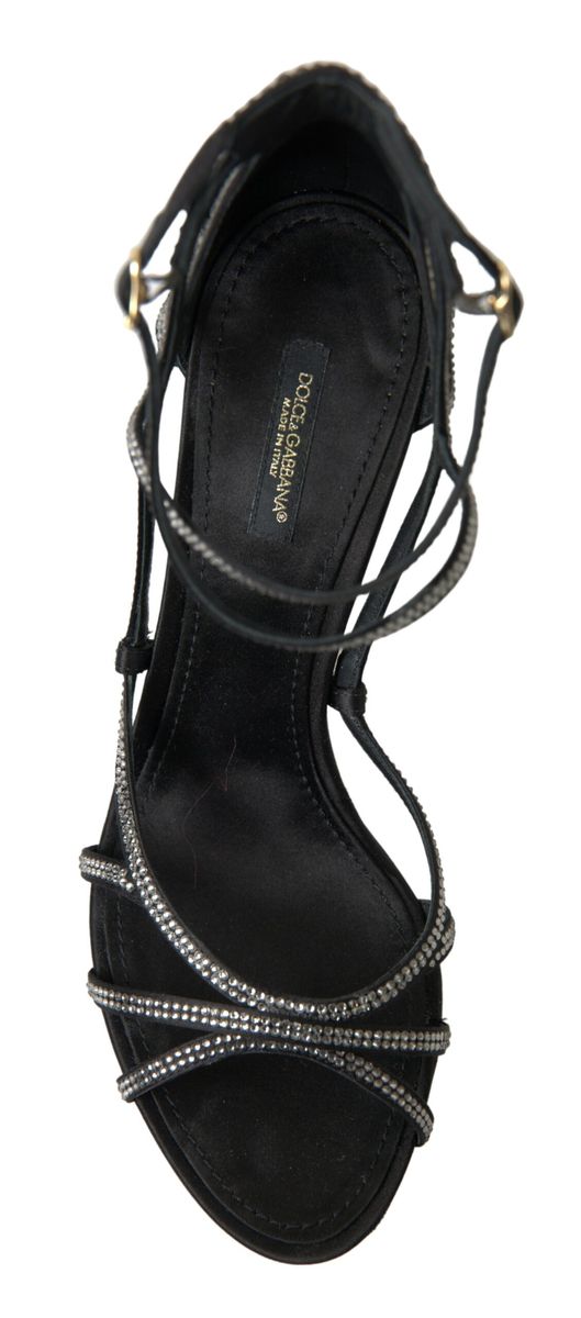Dolce & Gabbana Rhinestone Stiletto Sandal Satin Shoes - DEA STILOSA MILANO