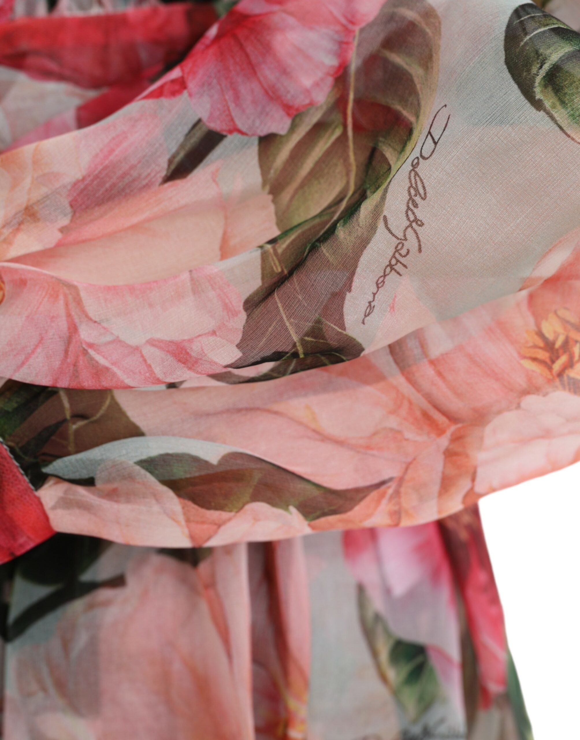Dolce & Gabbana Multicolor Camelia Print Silk Chiffon Coat - DEA STILOSA MILANO