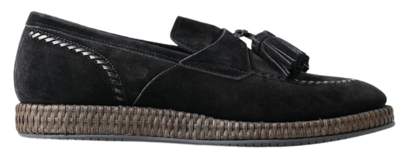 Dolce & Gabbana Black Suede Leather Casual Espadrille Shoes - DEA STILOSA MILANO