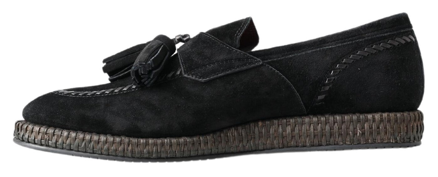 Dolce & Gabbana Black Suede Leather Casual Espadrille Shoes - DEA STILOSA MILANO