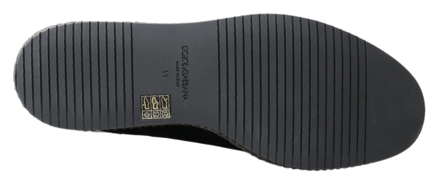 Dolce & Gabbana Black Suede Leather Casual Espadrille Shoes - DEA STILOSA MILANO