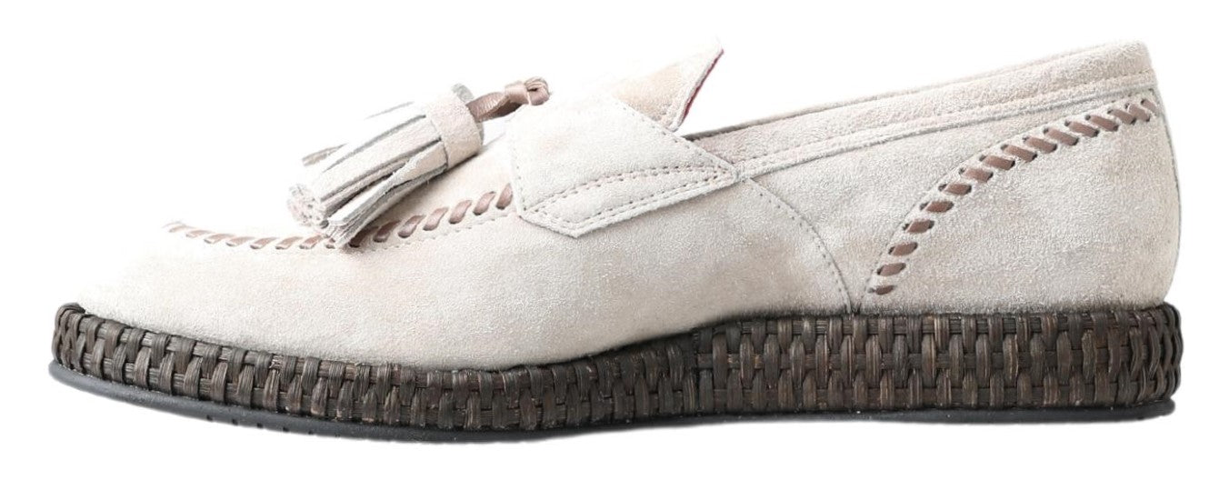 Dolce & Gabbana Ivory Suede Leather Men Espadrille Shoes - DEA STILOSA MILANO
