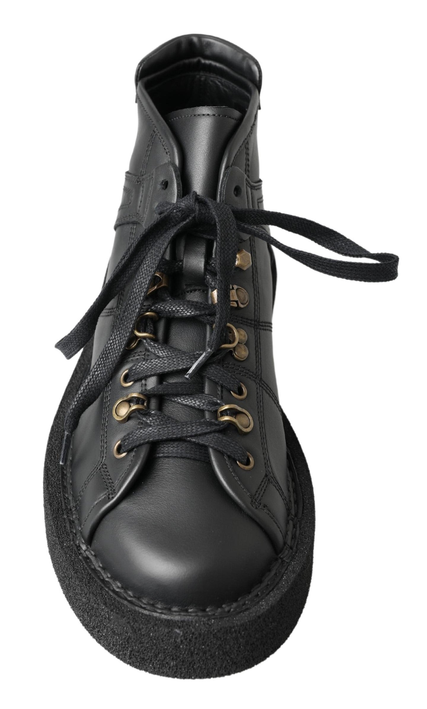 Dolce & Gabbana Black Leather Slip on Stretch Boots - DEA STILOSA MILANO