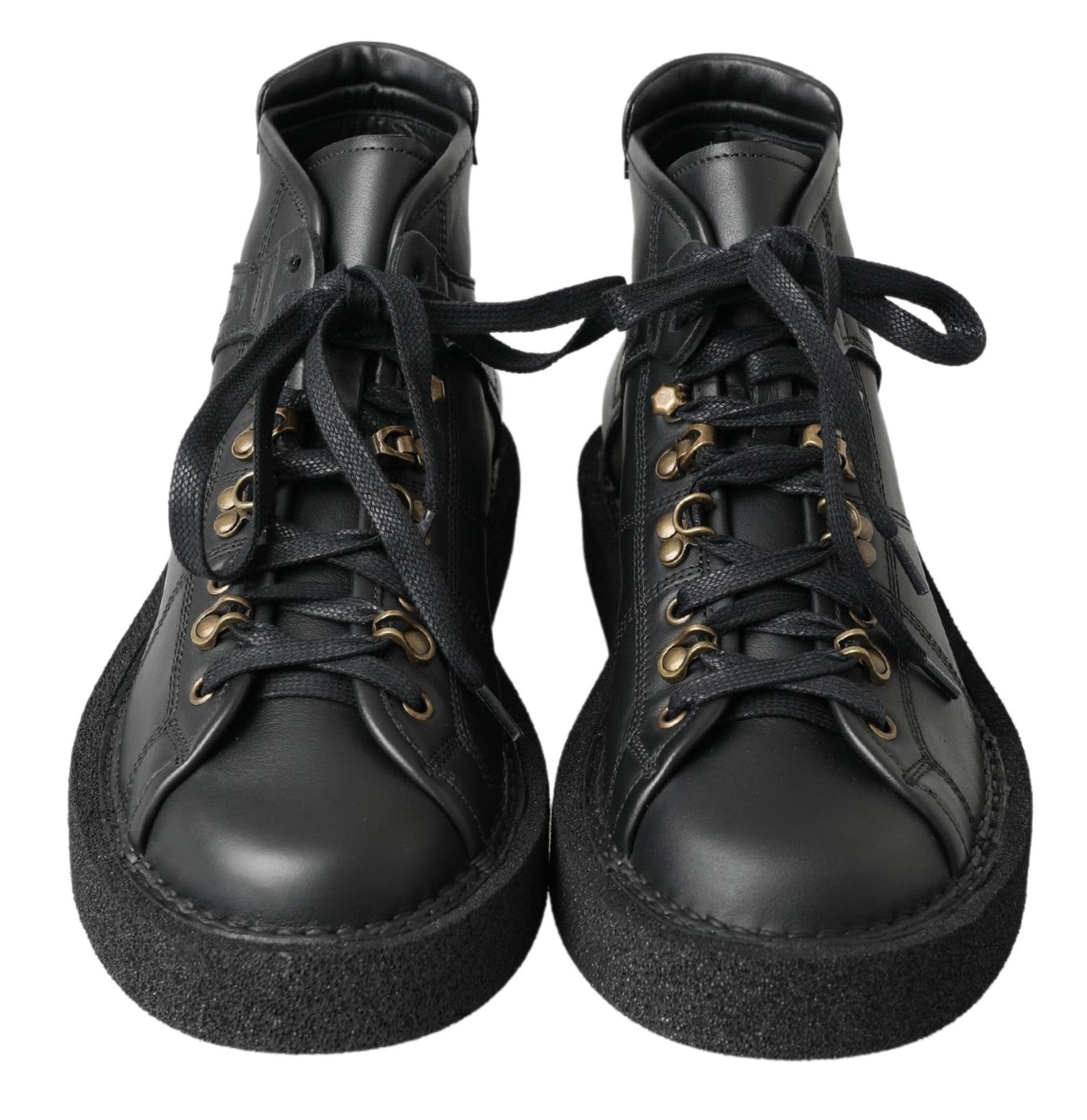 Dolce & Gabbana Black Leather Slip on Stretch Boots - DEA STILOSA MILANO