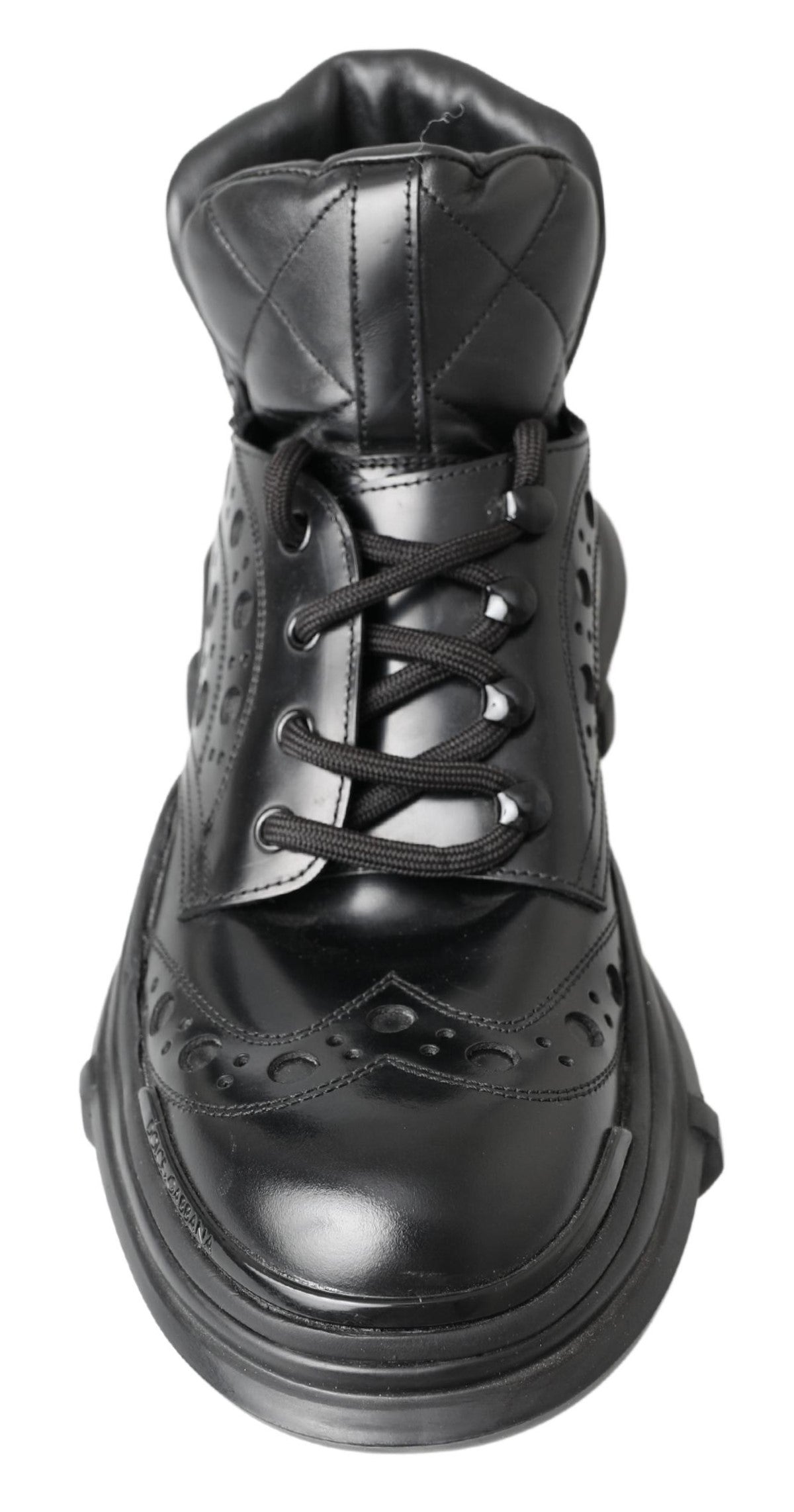 Dolce & Gabbana Black Leather Ankle Casual Boots - DEA STILOSA MILANO