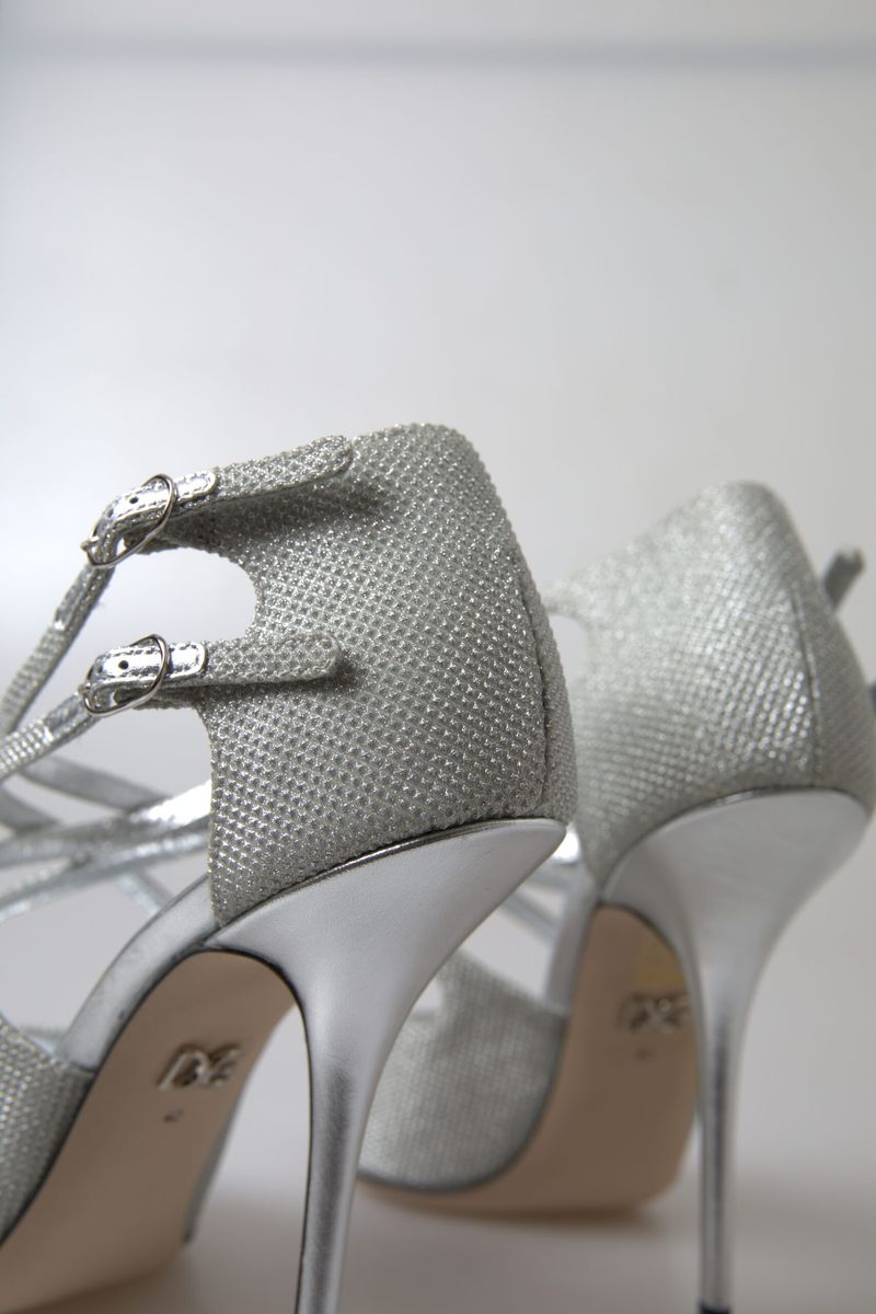 Dolce & Gabbana Silver Shimmers Sandals Heel Pumps Shoes - DEA STILOSA MILANO