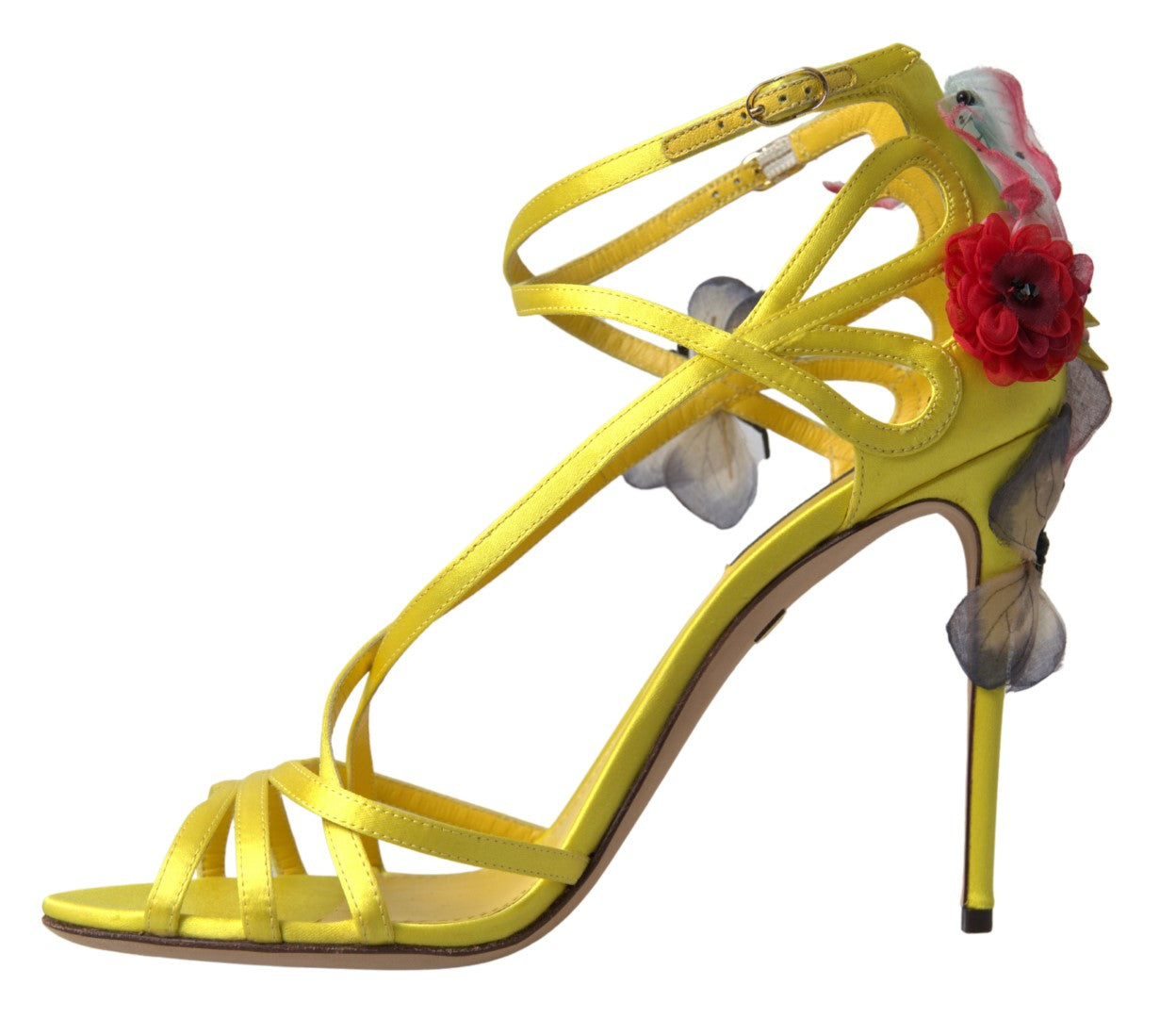 Dolce & Gabbana Yellow Keira Butterfly Appliqués Sandals - DEA STILOSA MILANO
