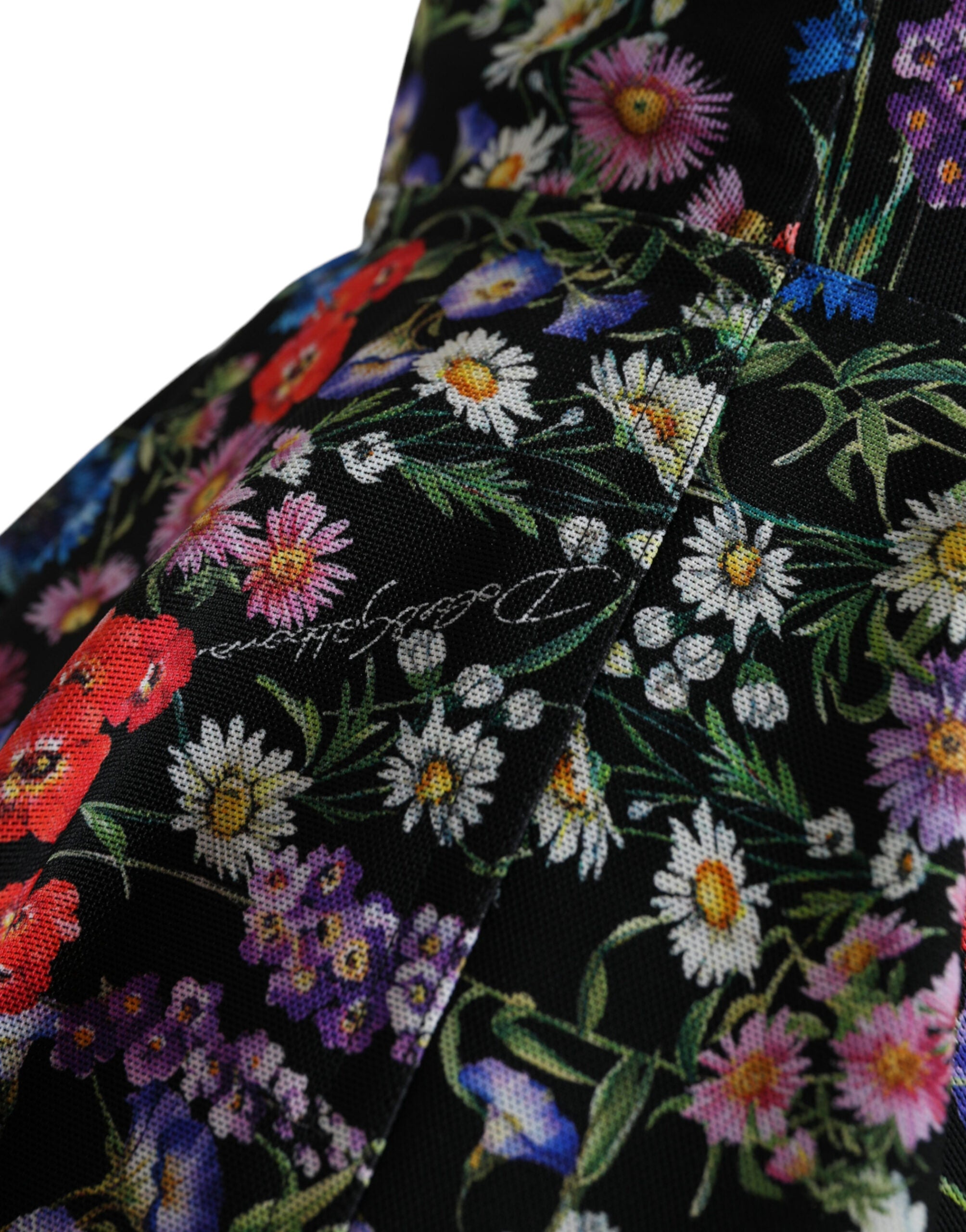 Dolce & Gabbana Black Polyester Floral A-line Sleeveless Mini Dress - DEA STILOSA MILANO