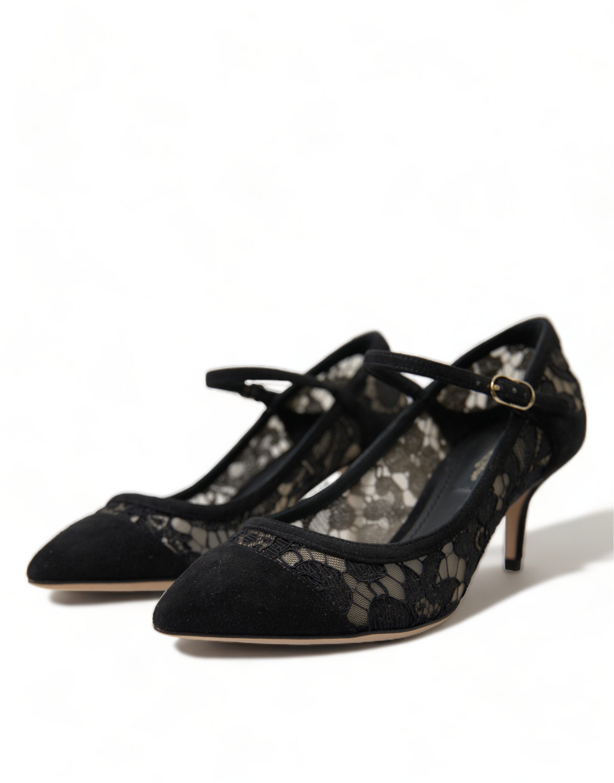Dolce & Gabbana Black Viscose Taormina Lace Pumps Shoes - DEA STILOSA MILANO