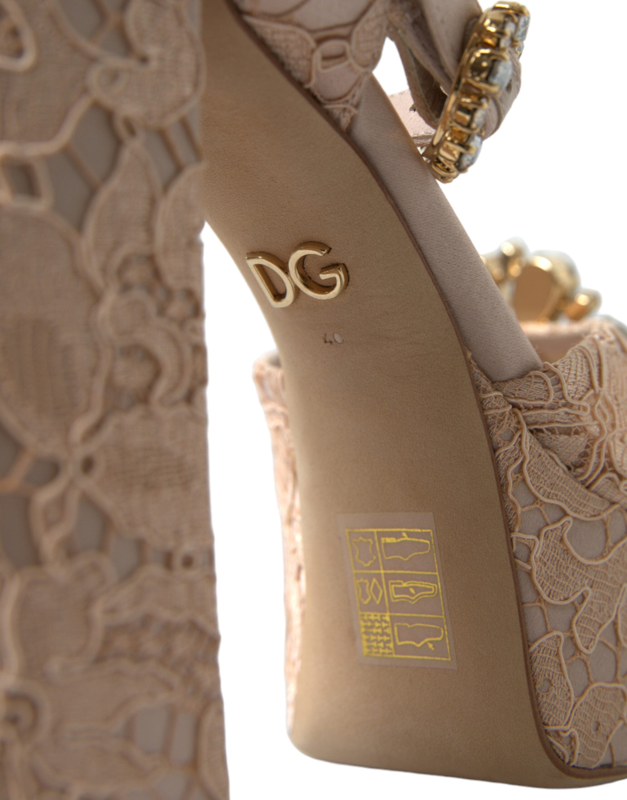 Dolce & Gabbana Pink Lace Taormina Platform Sandals Shoes - DEA STILOSA MILANO