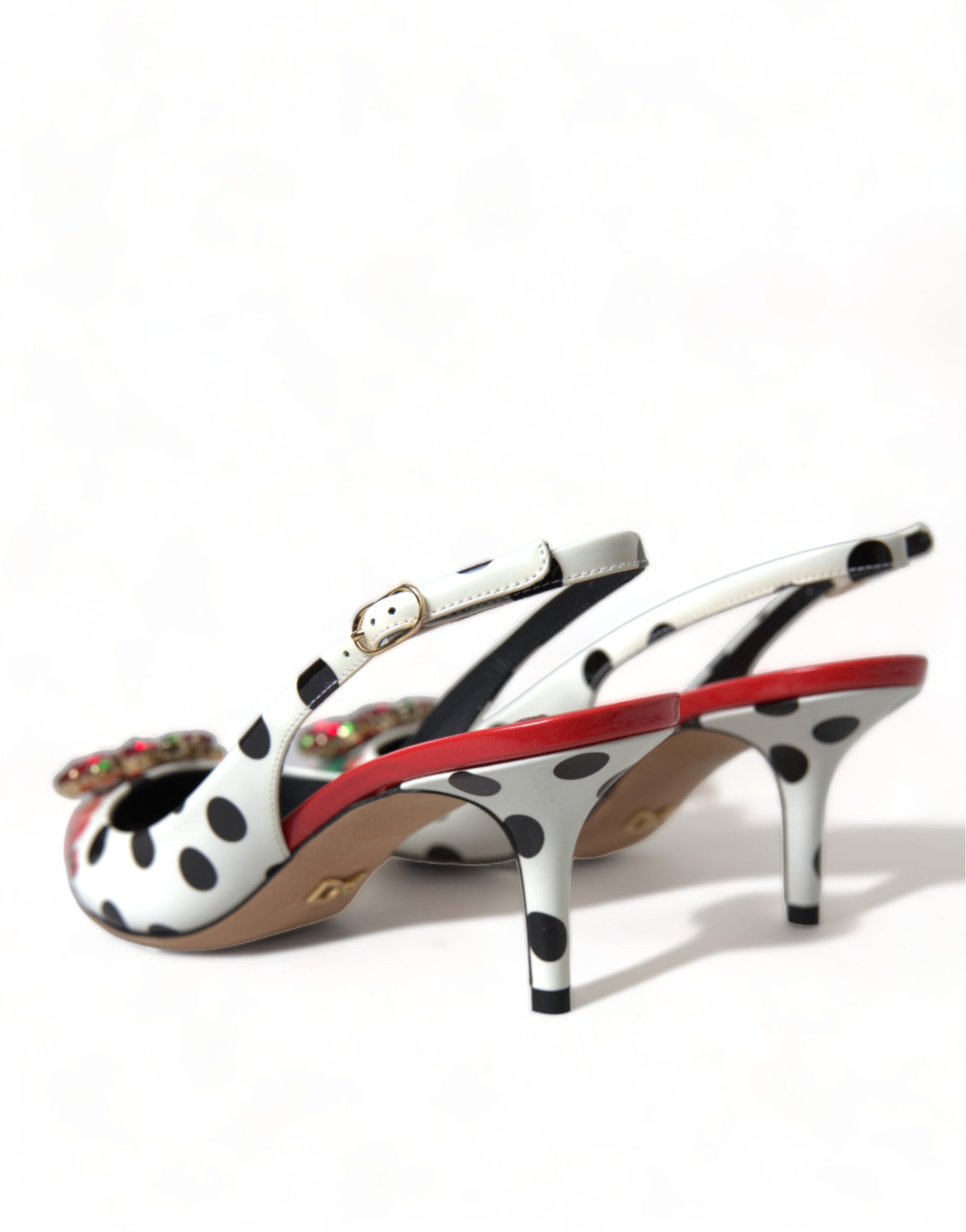 Dolce & Gabbana Multicolor Leather Crystal Slingback Pump Heels Shoes - DEA STILOSA MILANO