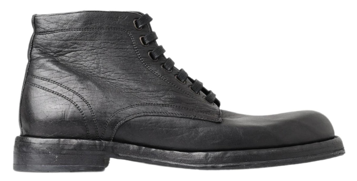 Dolce & Gabbana Black Horse Leather Perugino Boots - DEA STILOSA MILANO