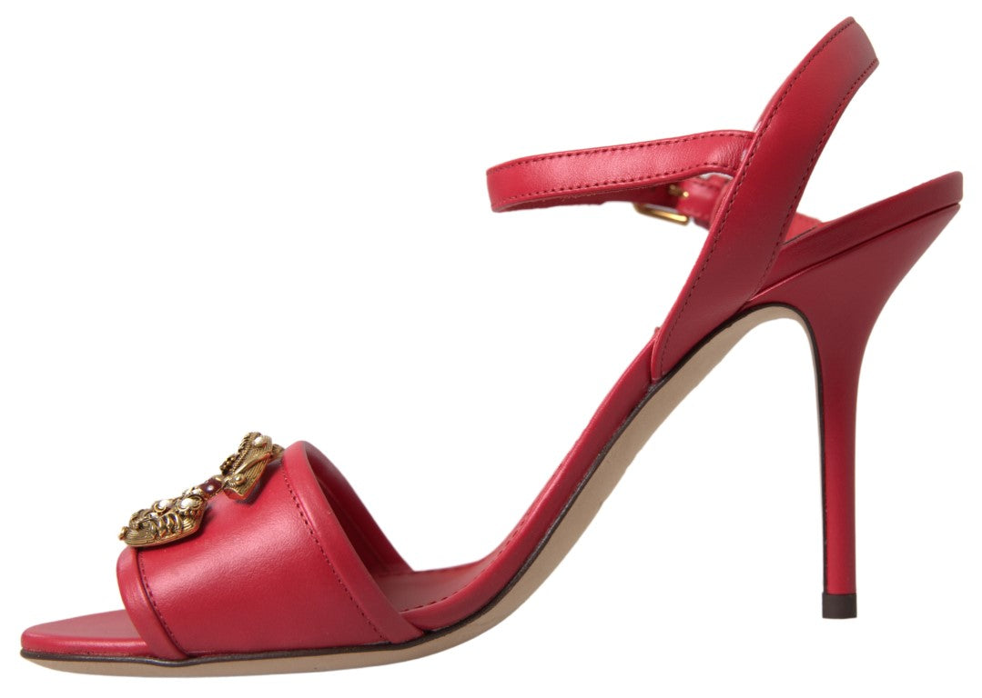 Dolce & Gabbana Red Ankle Strap Stiletto Heels Sandals Shoes - DEA STILOSA MILANO