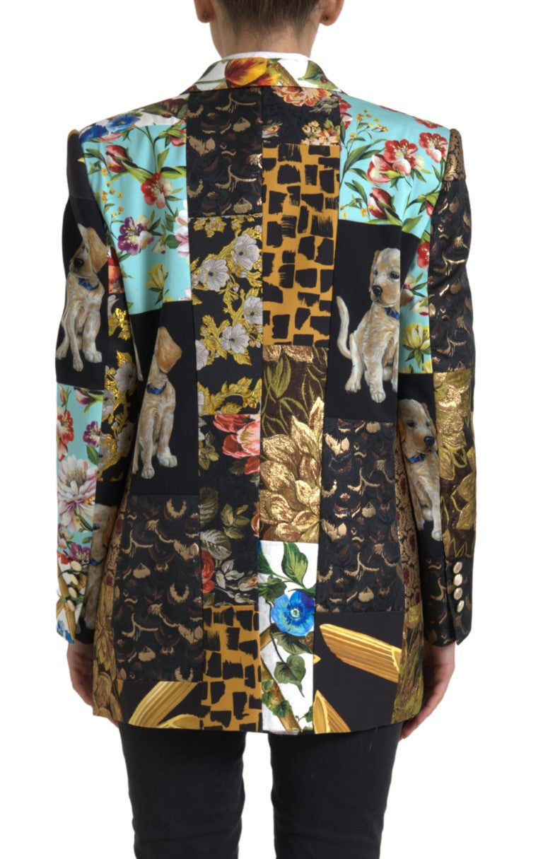 Dolce & Gabbana Multicolor Patchwork Jacquard Coat Blazer - DEA STILOSA MILANO