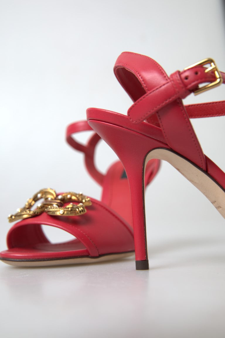 Dolce & Gabbana Red Ankle Strap Stiletto Heels Sandals Shoes - DEA STILOSA MILANO