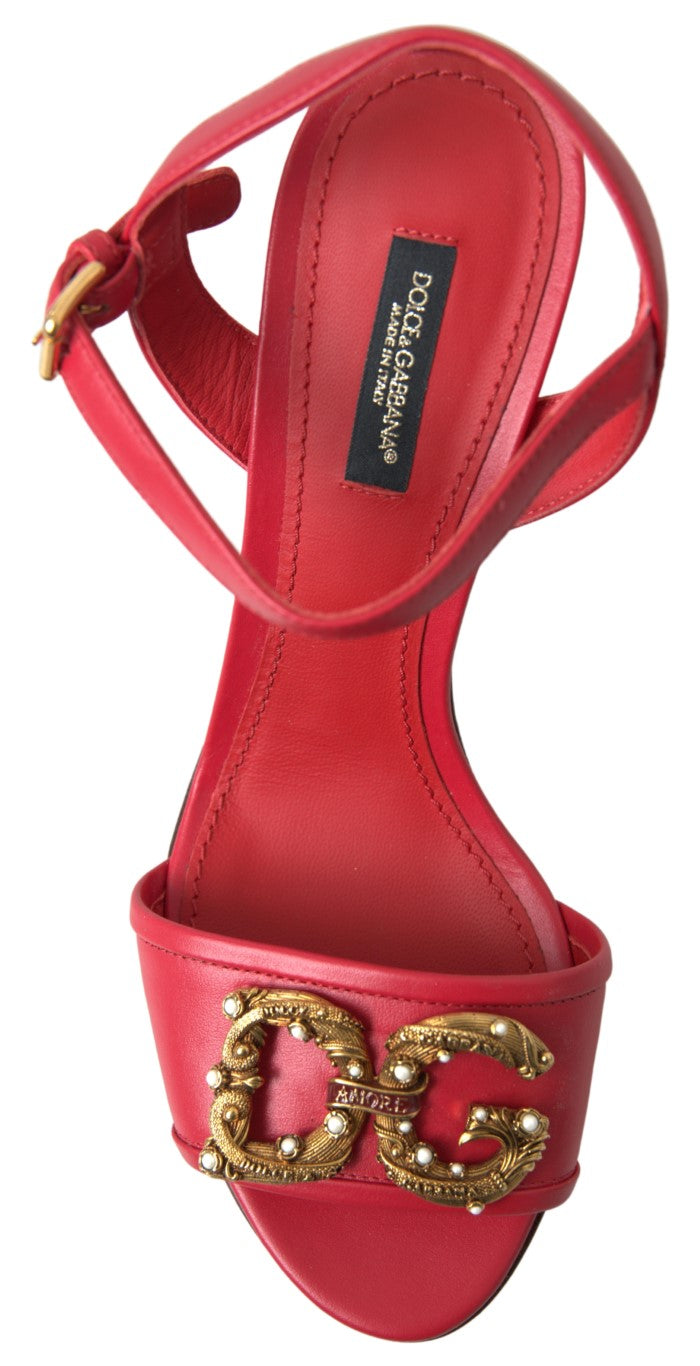 Dolce & Gabbana Red Ankle Strap Stiletto Heels Sandals Shoes - DEA STILOSA MILANO