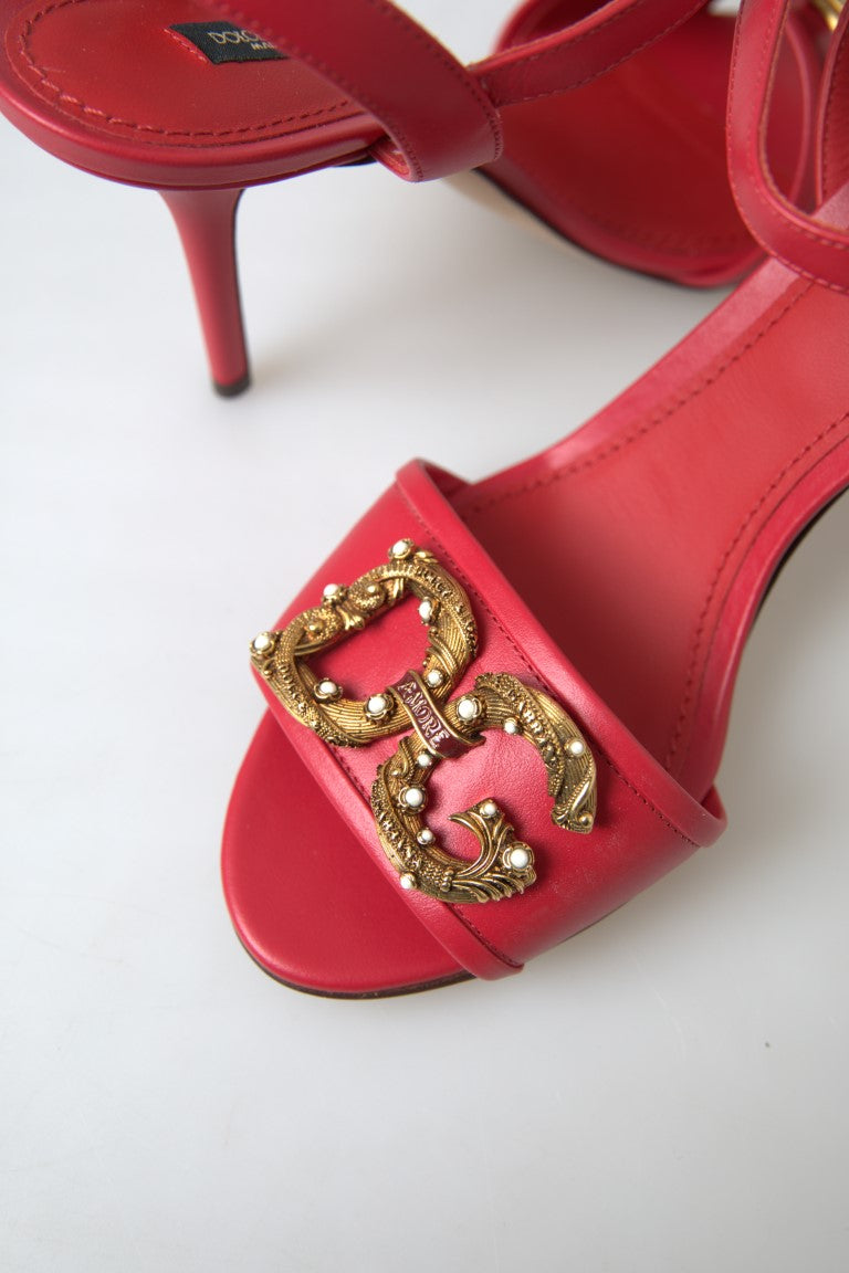 Dolce & Gabbana Red Ankle Strap Stiletto Heels Sandals Shoes - DEA STILOSA MILANO