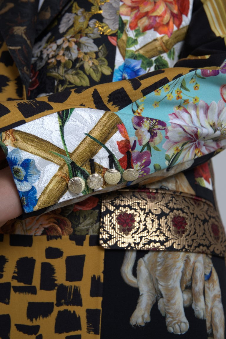 Dolce & Gabbana Multicolor Patchwork Jacquard Coat Blazer - DEA STILOSA MILANO