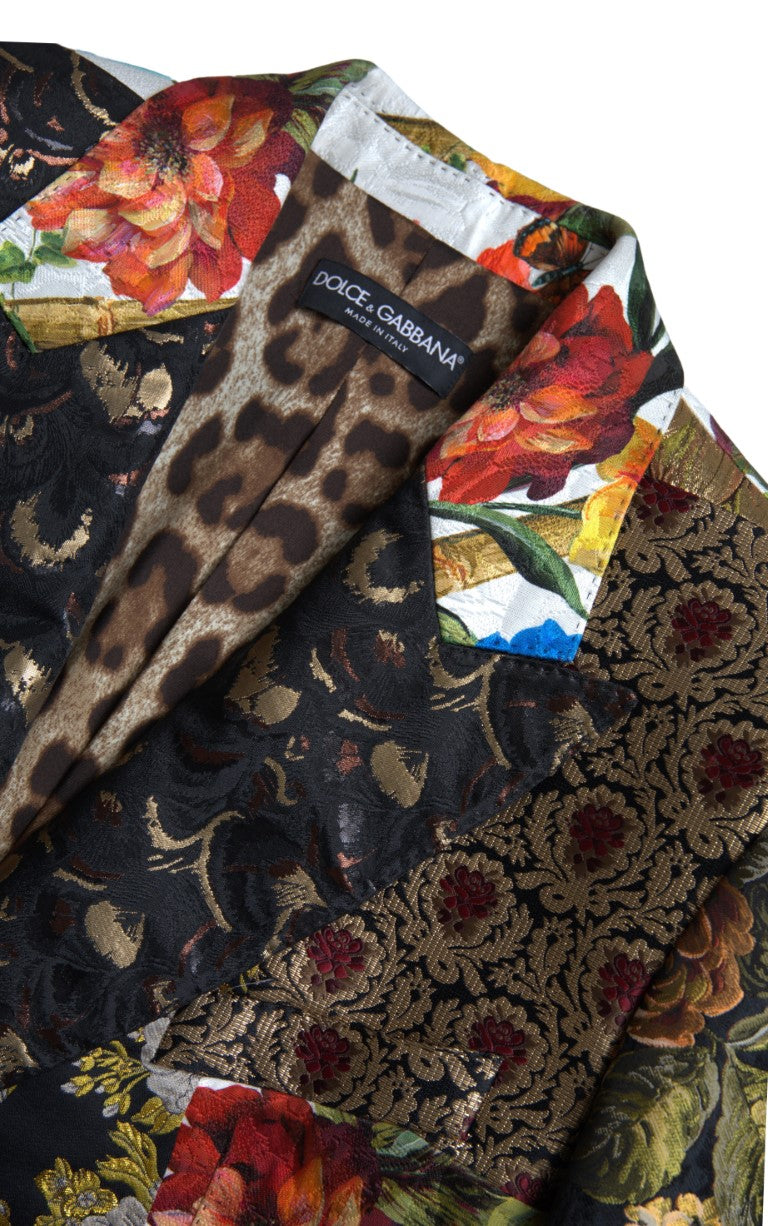 Dolce & Gabbana Multicolor Patchwork Jacquard Coat Blazer - DEA STILOSA MILANO
