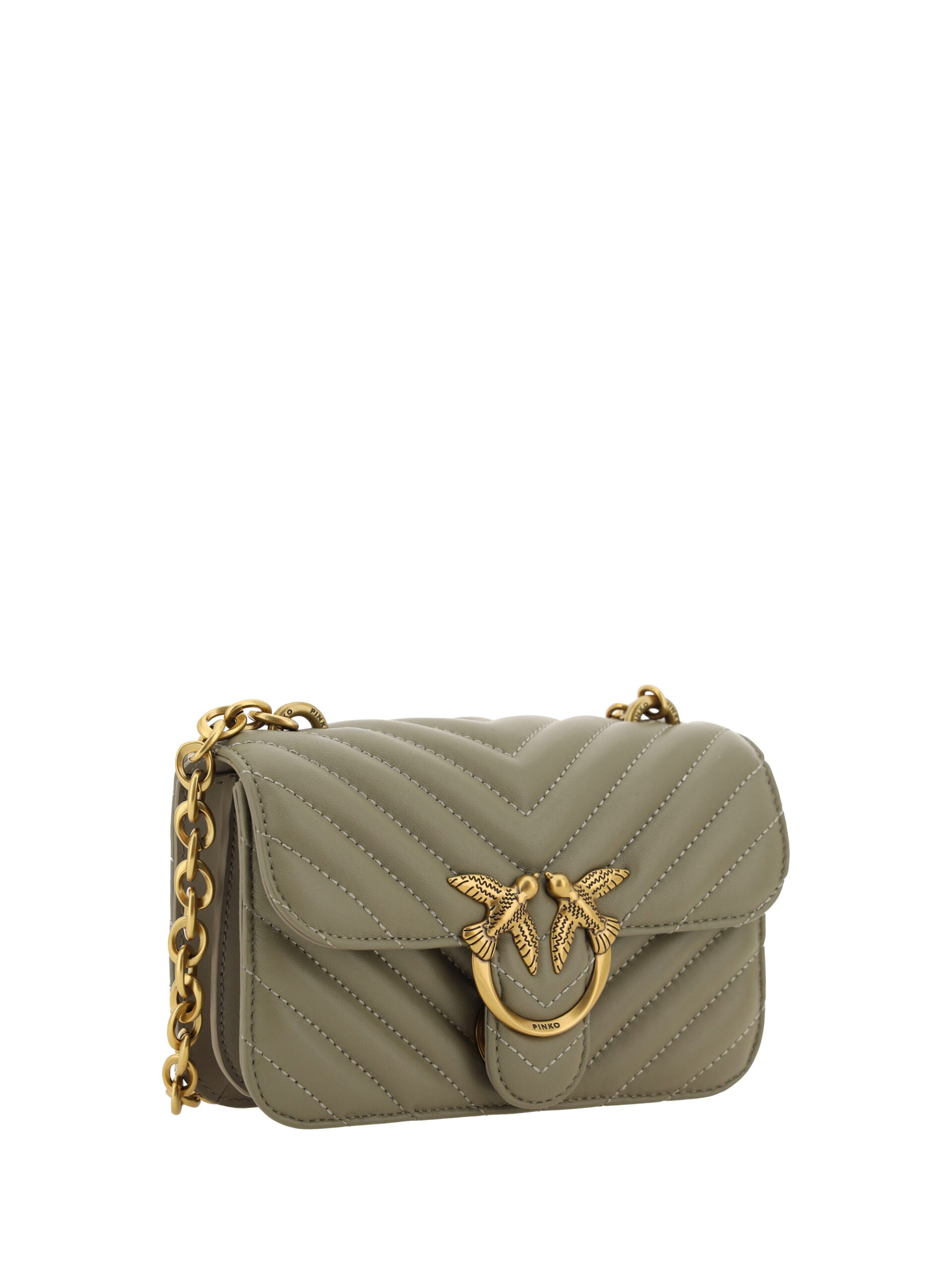 PINKO Green Calf Leather Love Bell Mini Shoulder Bag - DEA STILOSA MILANO