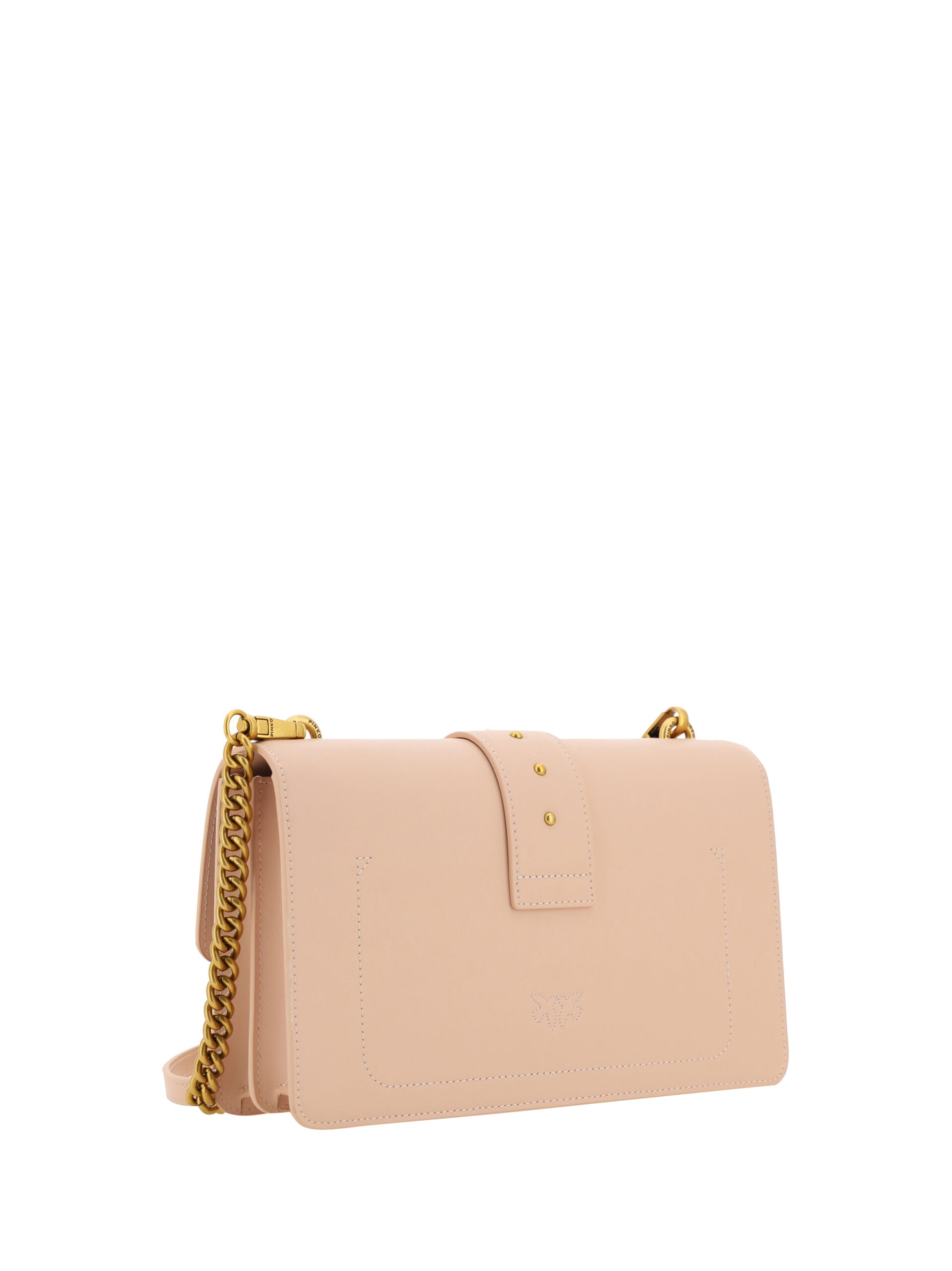 PINKO Pink Calf Leather Love One Classic Shoulder Bag - DEA STILOSA MILANO