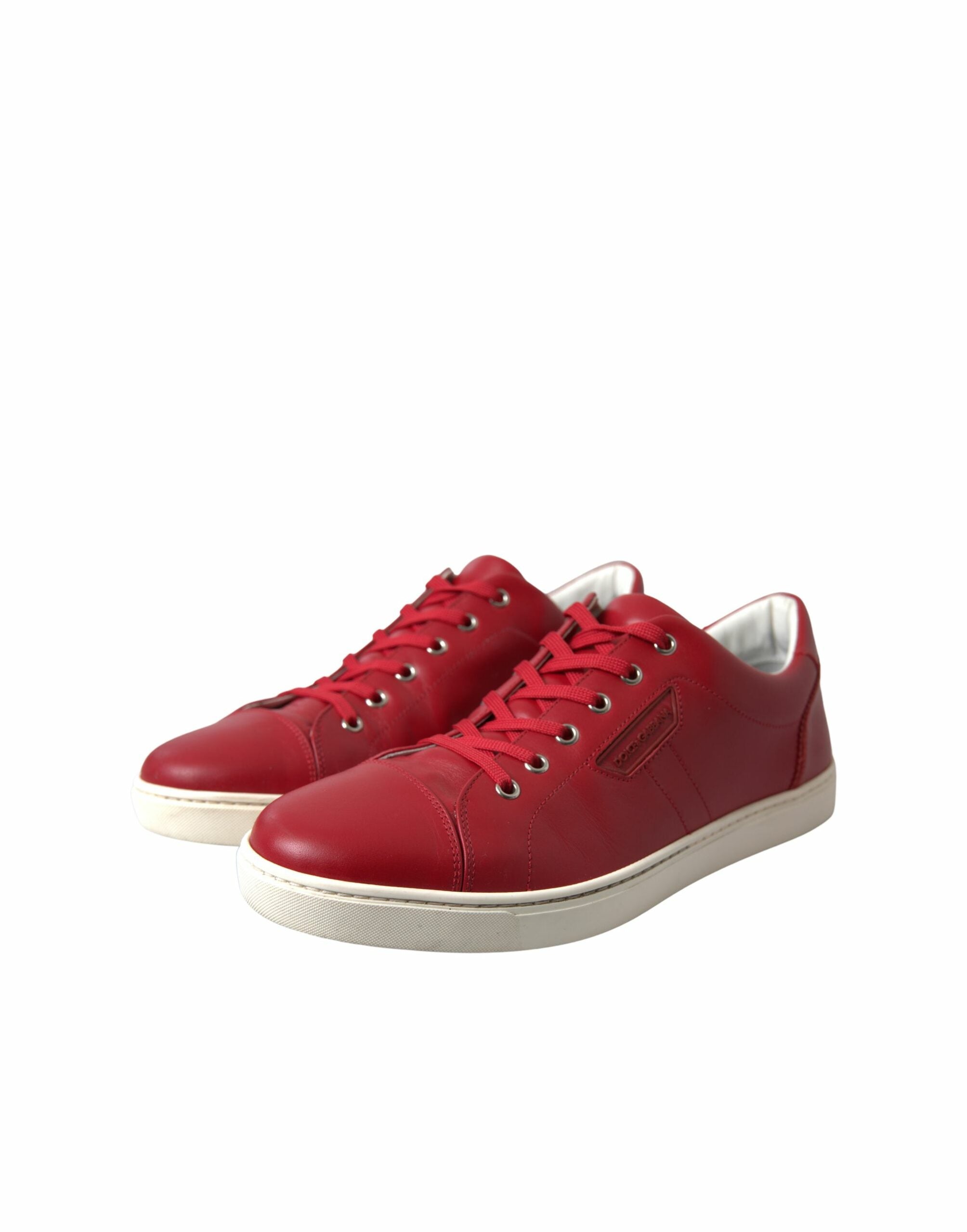 Dolce & Gabbana Shoes Red Portofino Leather Low Top Mens Sneakers - DEA STILOSA MILANO