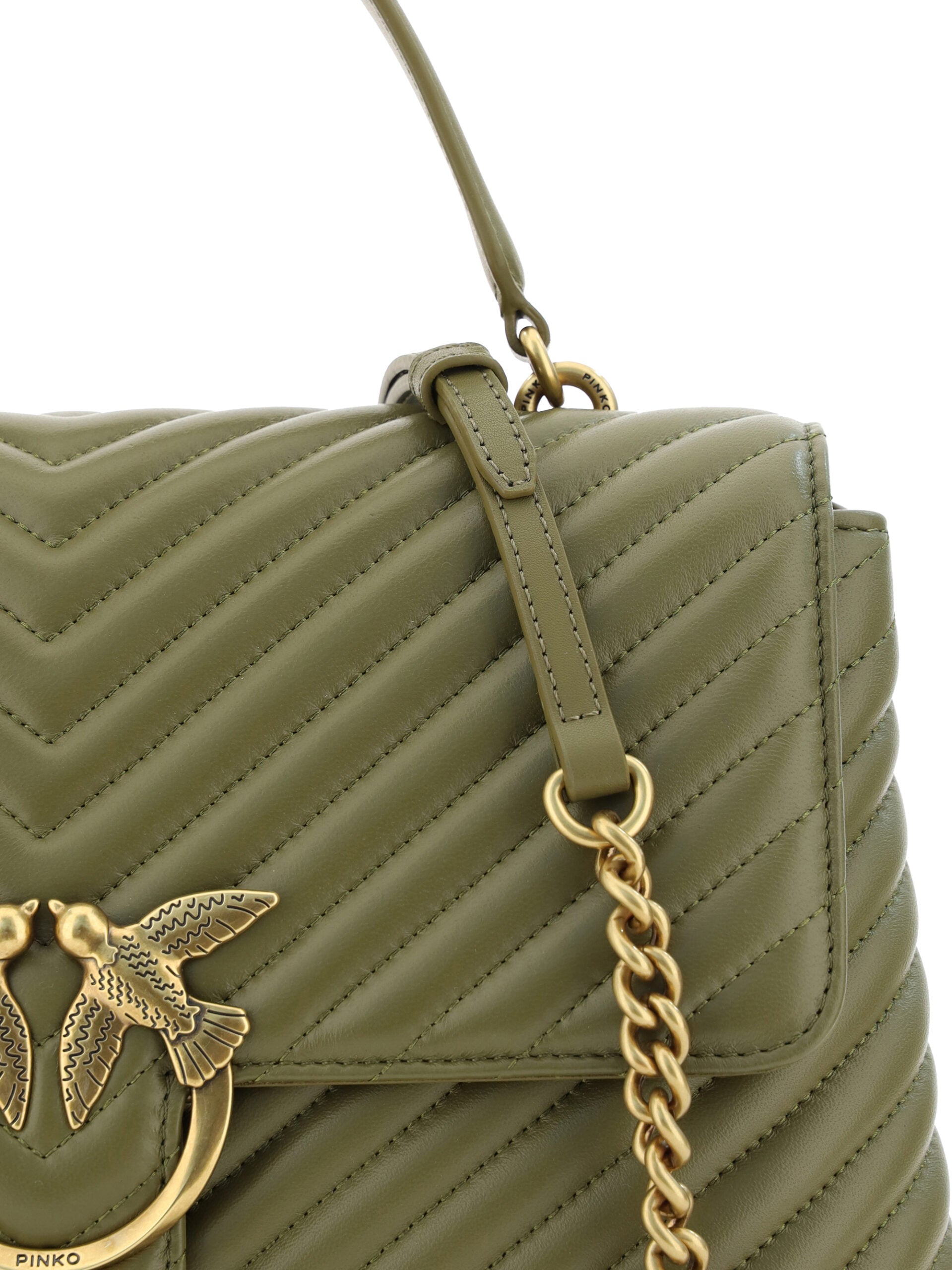 PINKO Green Calf Leather Love Lady Handbag - DEA STILOSA MILANO