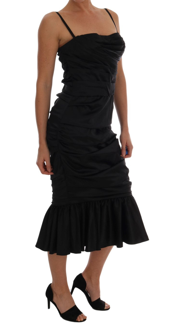 Dolce & Gabbana Black Mermaid Ruched Gown Dress - DEA STILOSA MILANO