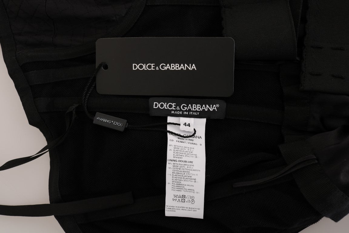 Dolce & Gabbana Black Mermaid Ruched Gown Dress - DEA STILOSA MILANO