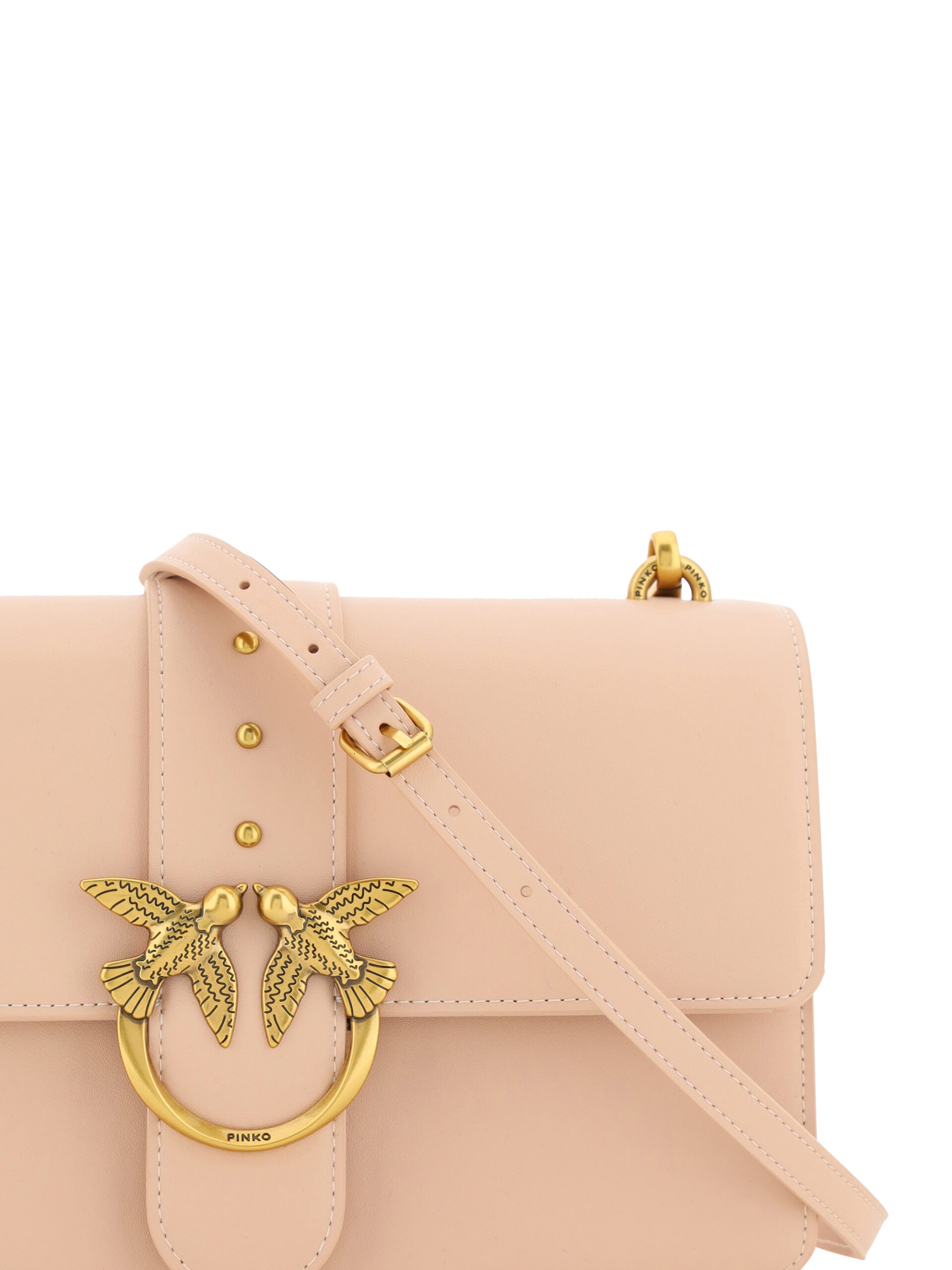 PINKO Pink Calf Leather Love One Classic Shoulder Bag - DEA STILOSA MILANO