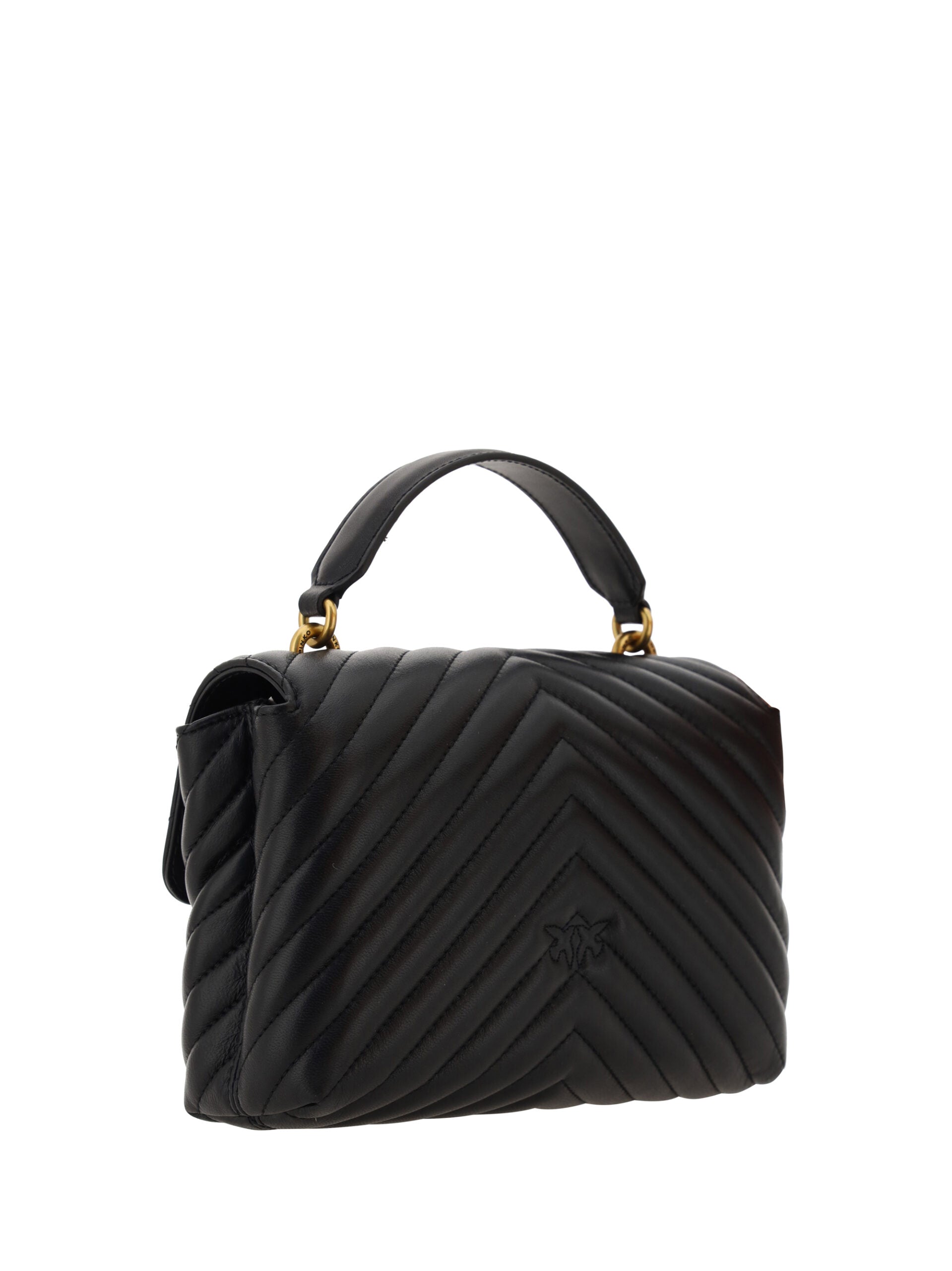 PINKO Black Calf Leather Love Lady Mini Handbag - DEA STILOSA MILANO