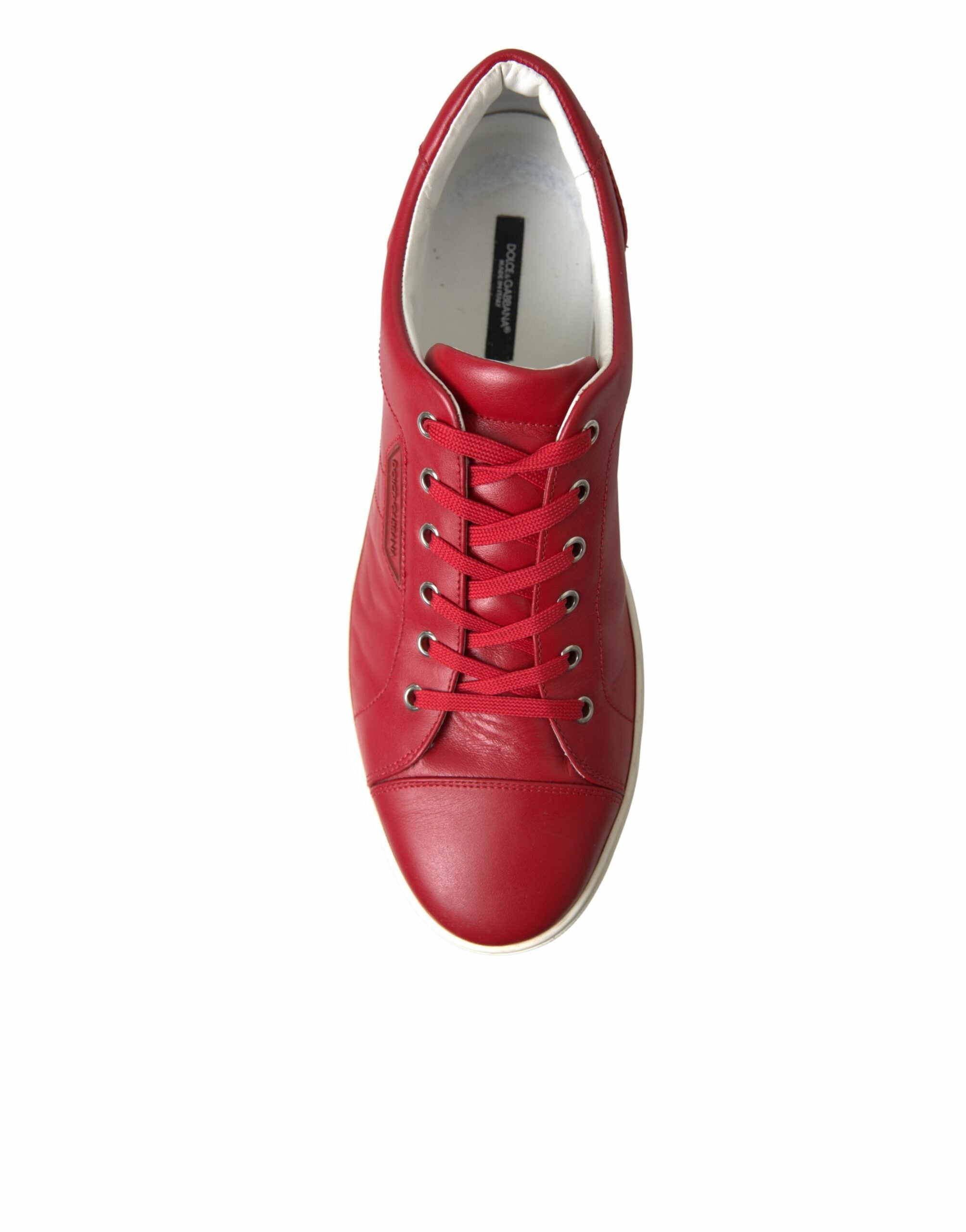 Dolce & Gabbana Shoes Red Portofino Leather Low Top Mens Sneakers - DEA STILOSA MILANO