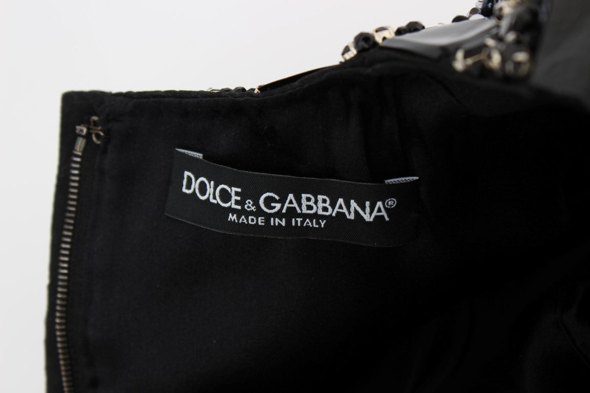 Dolce & Gabbana Black Clear Crystal Runway Blouse Top - DEA STILOSA MILANO
