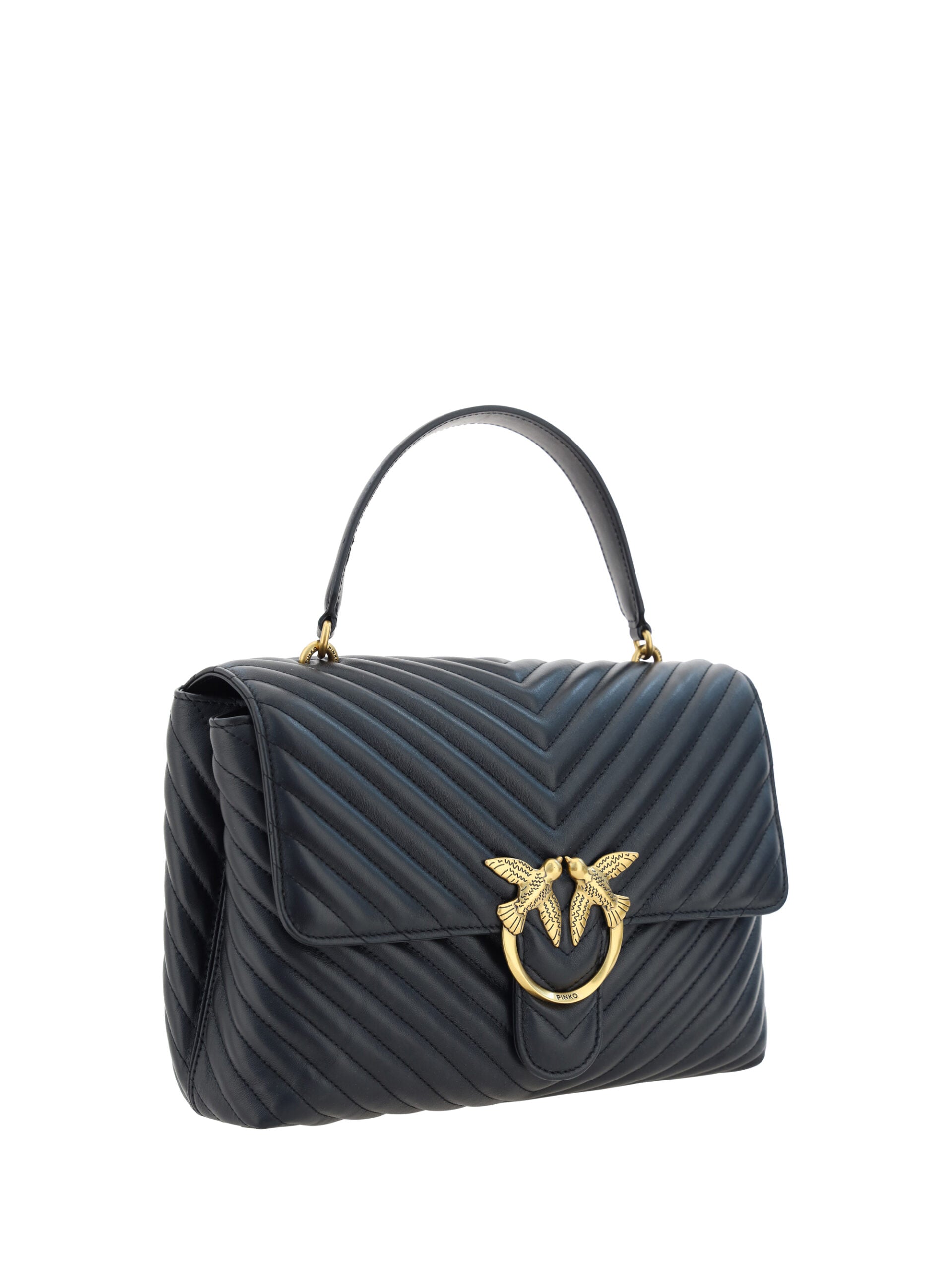 PINKO Black Calf Leather Love Lady Handbag - DEA STILOSA MILANO