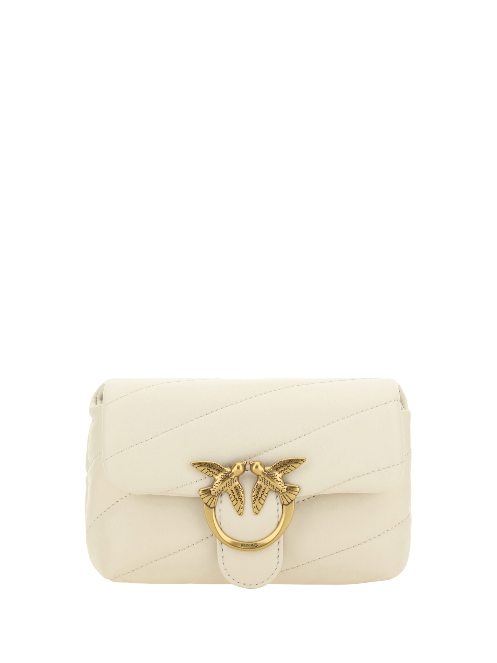 PINKO White Calf Leather Love Baby Small Shoulder Bag - DEA STILOSA MILANO