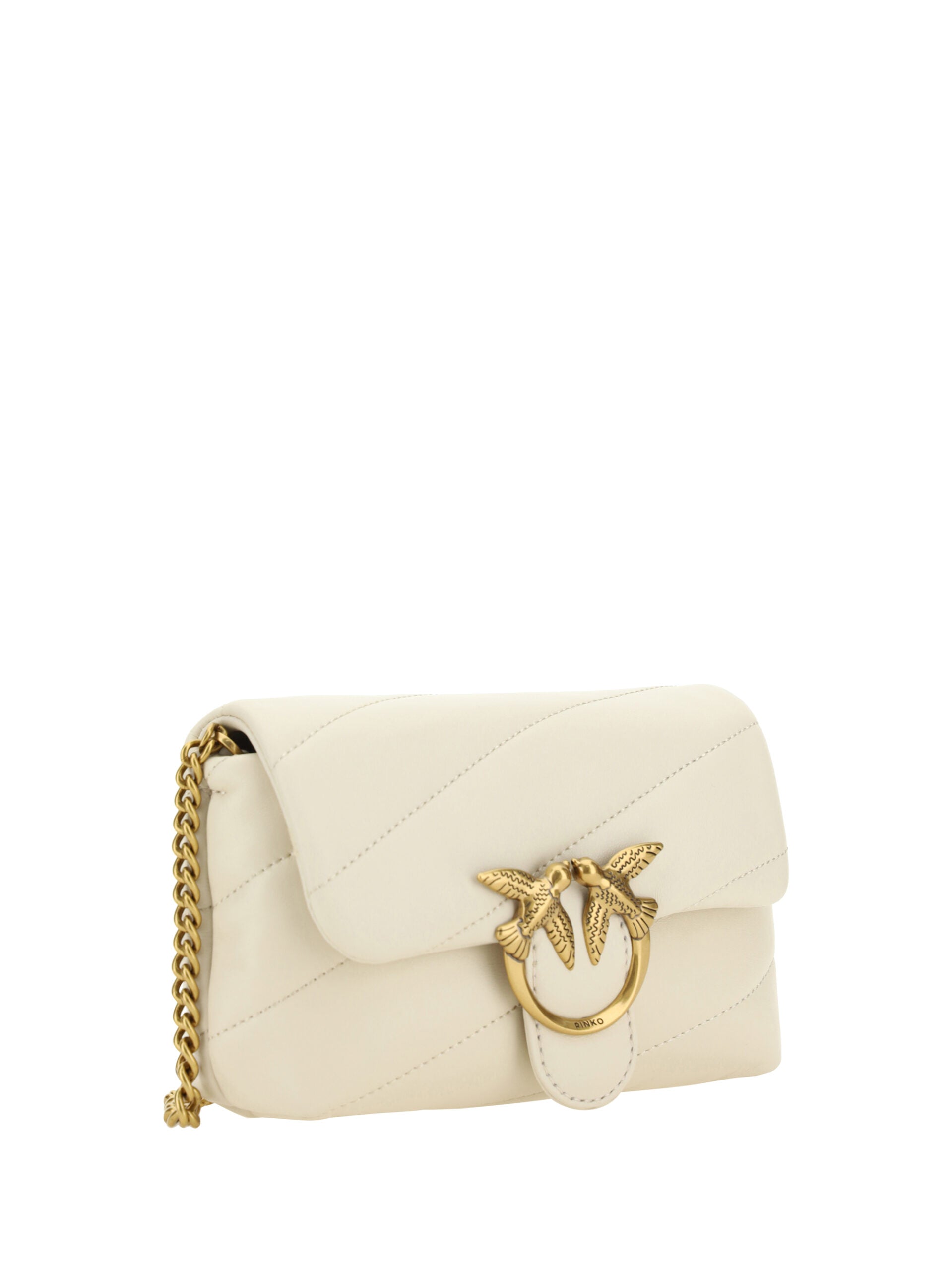 PINKO White Calf Leather Love Baby Small Shoulder Bag - DEA STILOSA MILANO