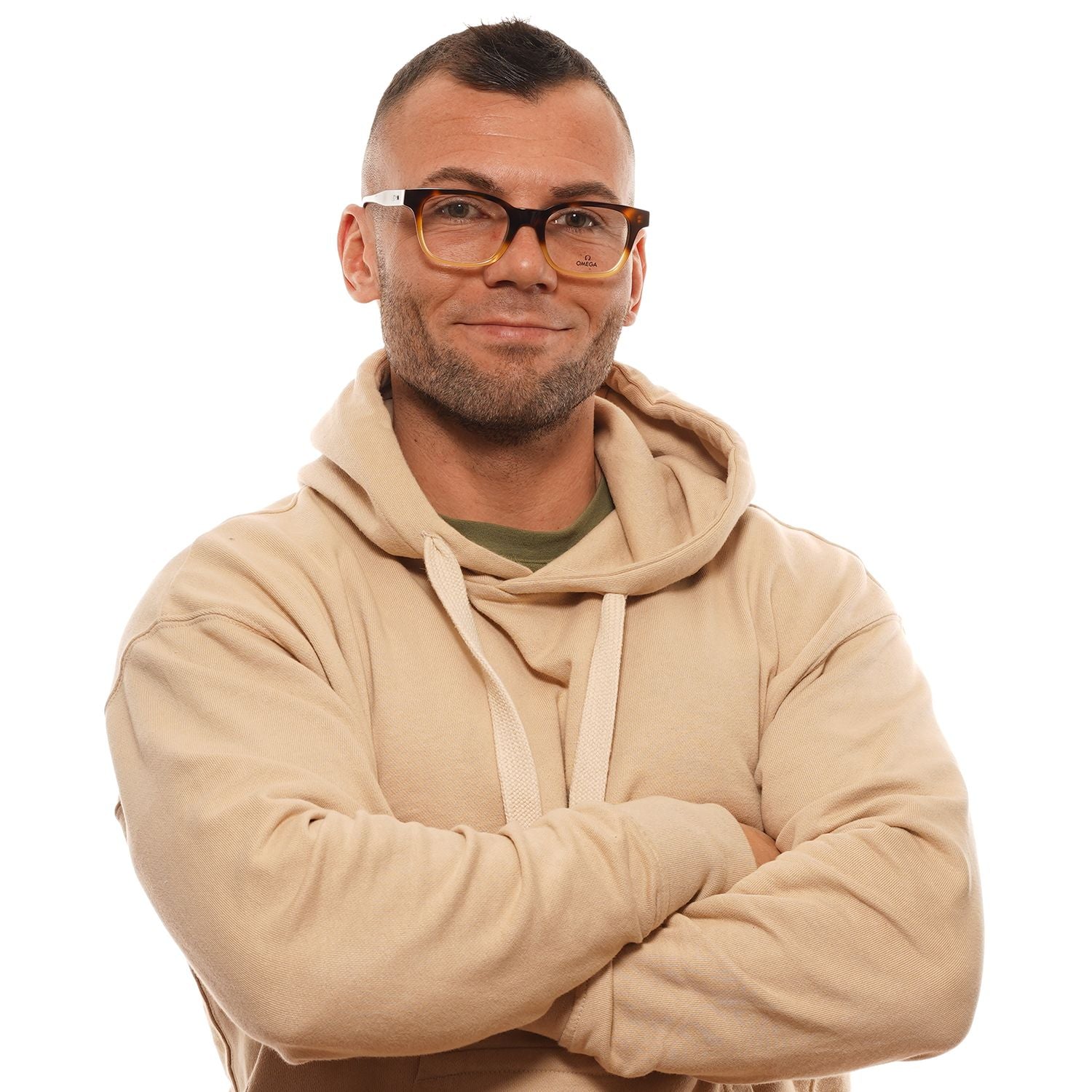 Omega Brown Men Optical Frames - DEA STILOSA MILANO