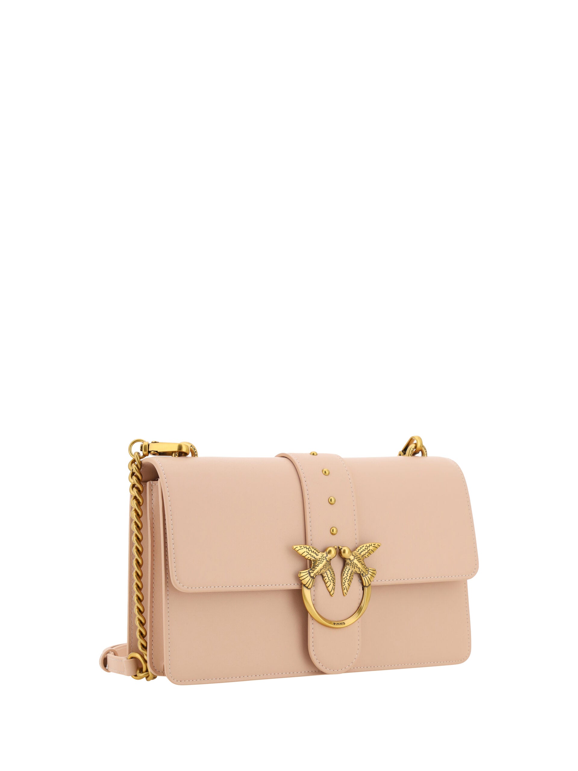 PINKO Pink Calf Leather Love One Classic Shoulder Bag - DEA STILOSA MILANO