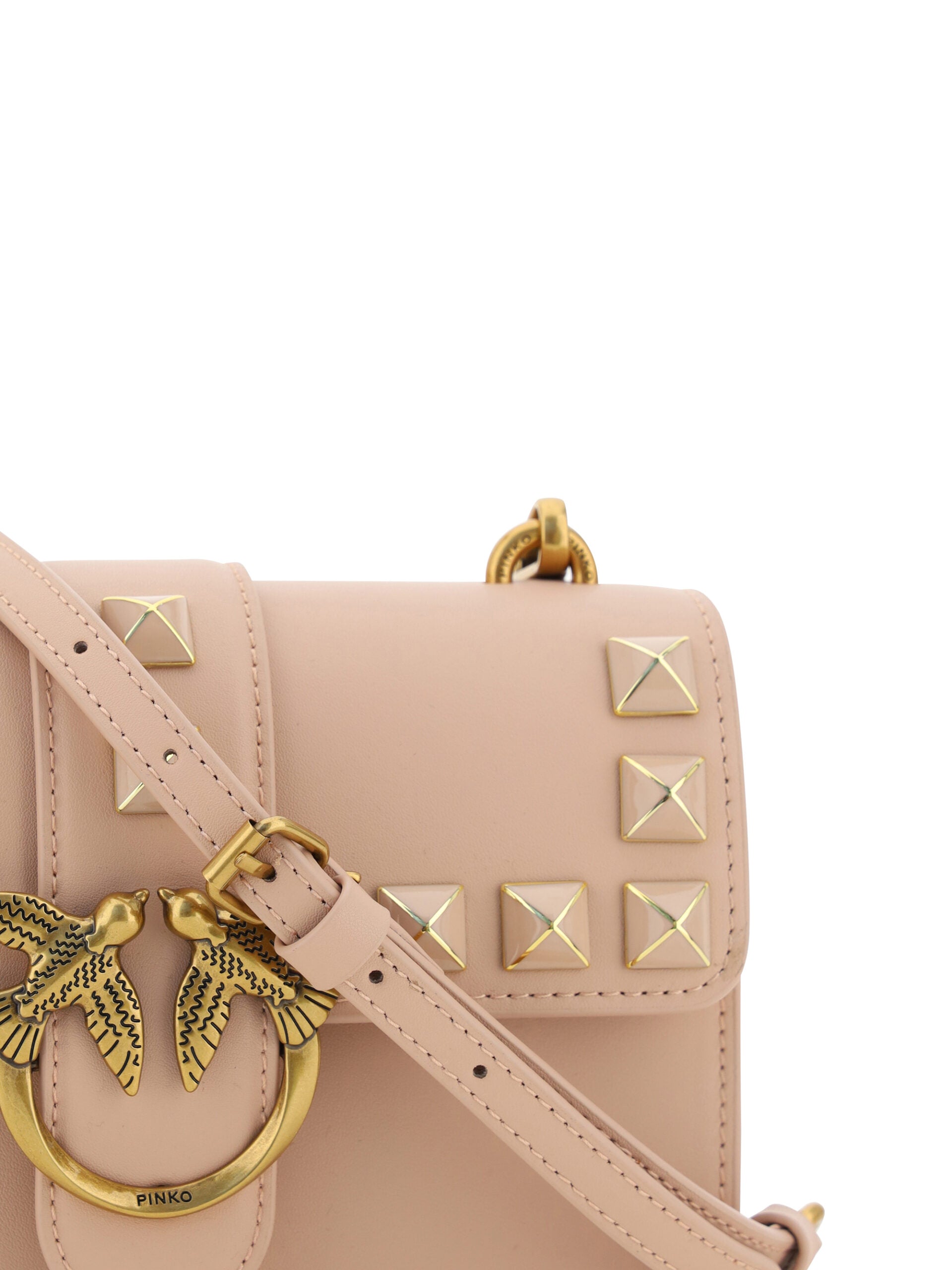 PINKO Pink Leather Mini Love One Shoulder Bag - DEA STILOSA MILANO