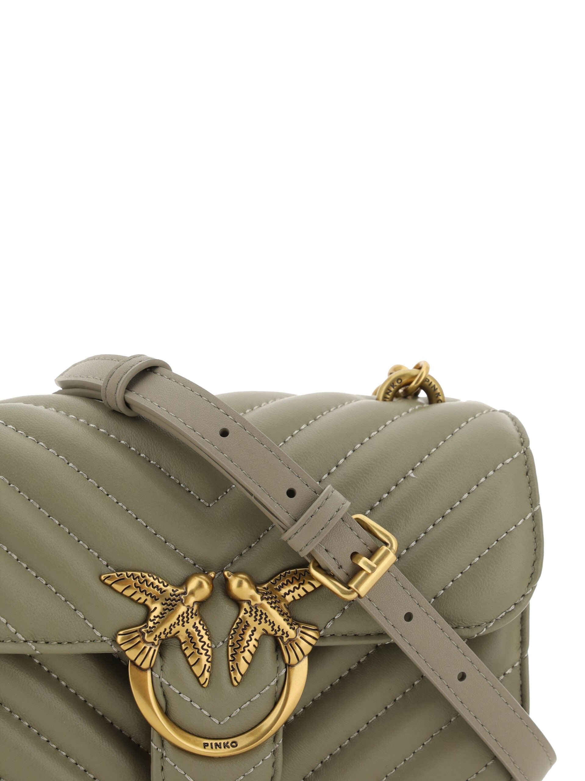 PINKO Green Calf Leather Love Bell Mini Shoulder Bag - DEA STILOSA MILANO