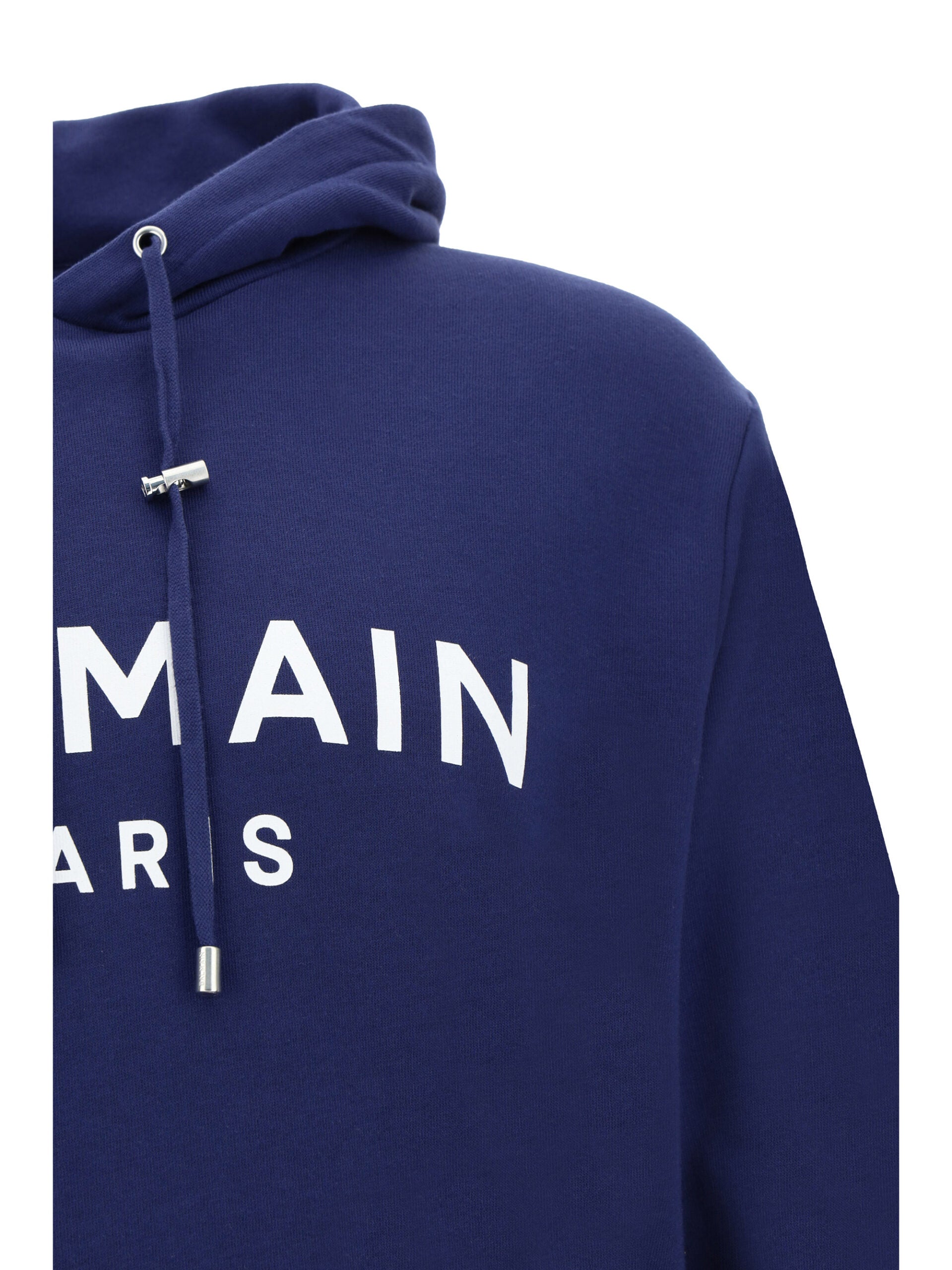 Balmain Blue Cotton Hoodie Sweatshirt - DEA STILOSA MILANO