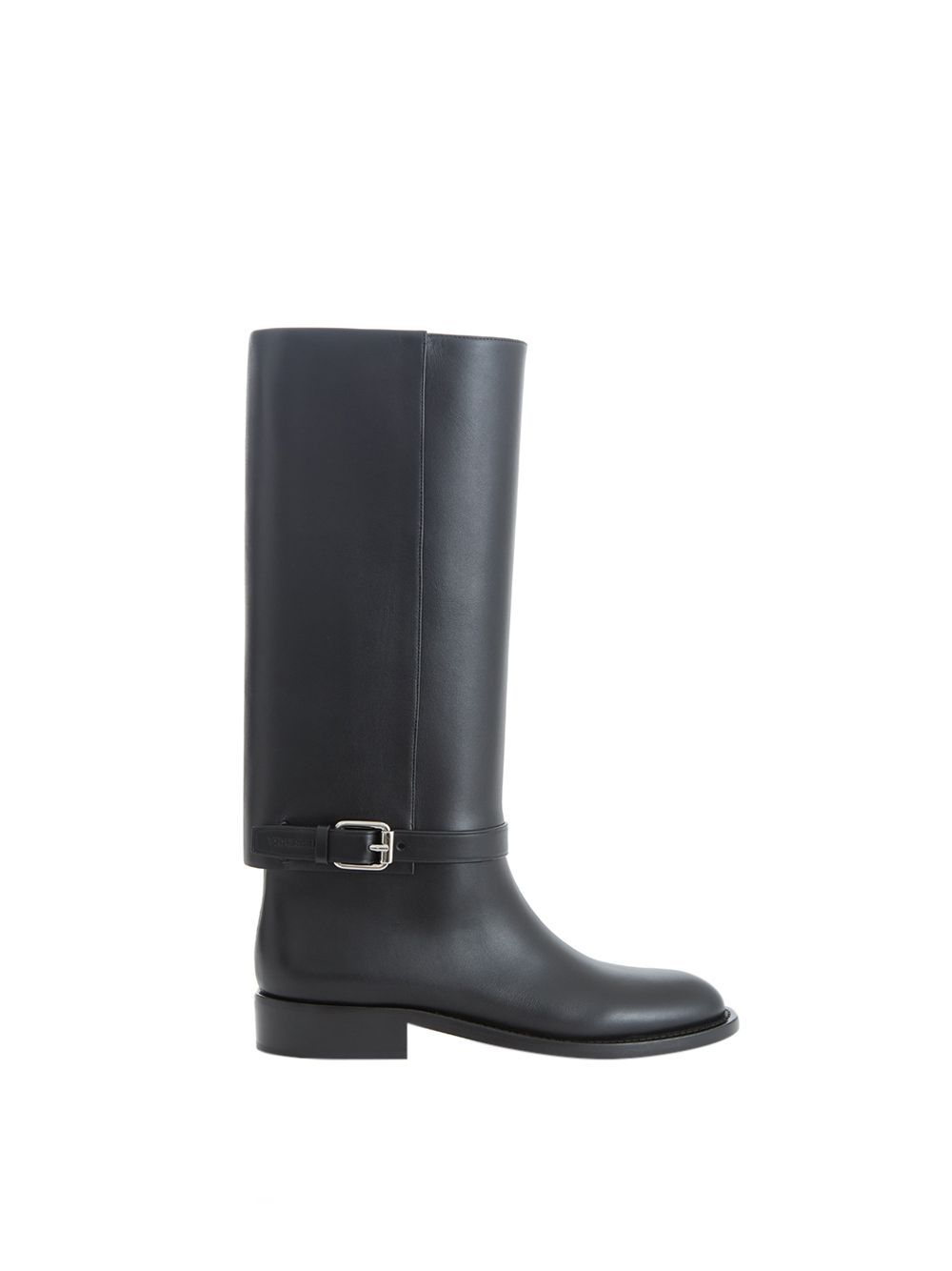 Burberry Buckle Embellished Leather Black Boots - DEA STILOSA MILANO